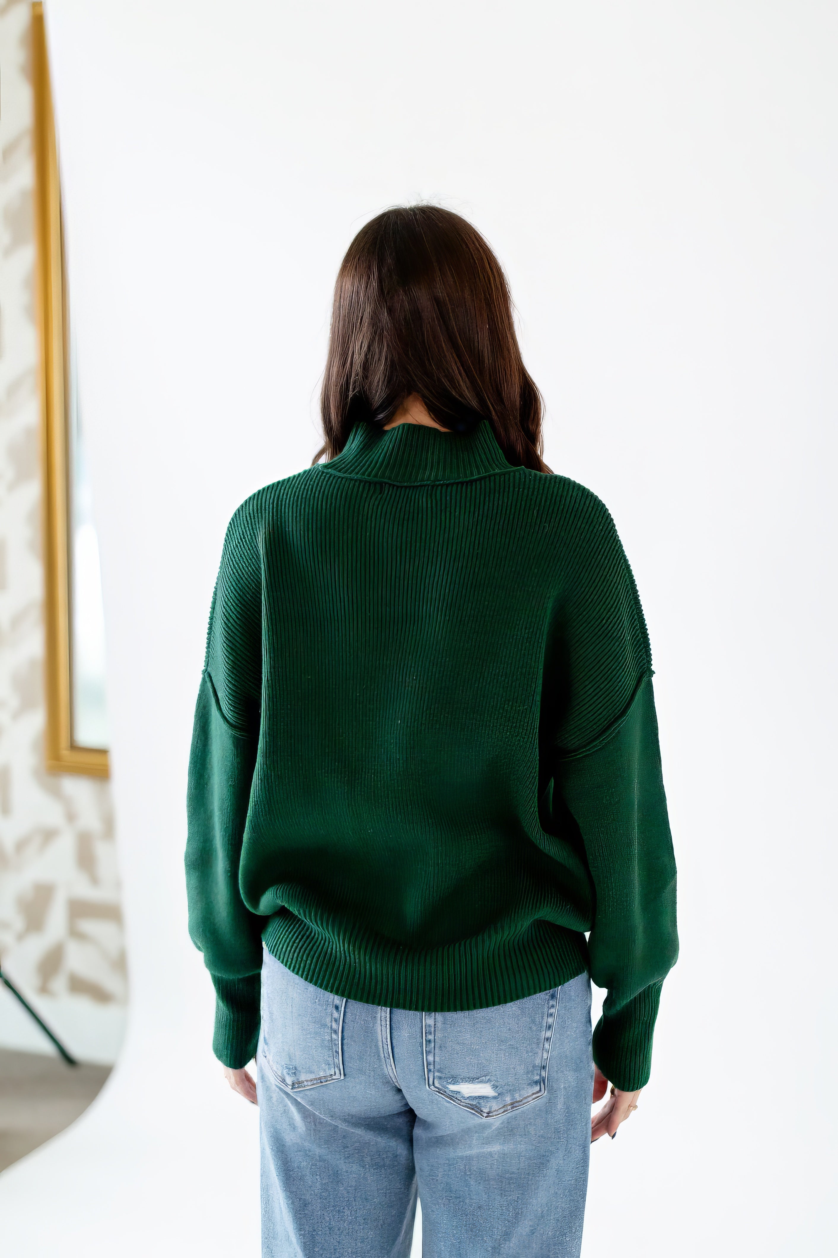 Soliel Ribbed Mock Neck Sweater