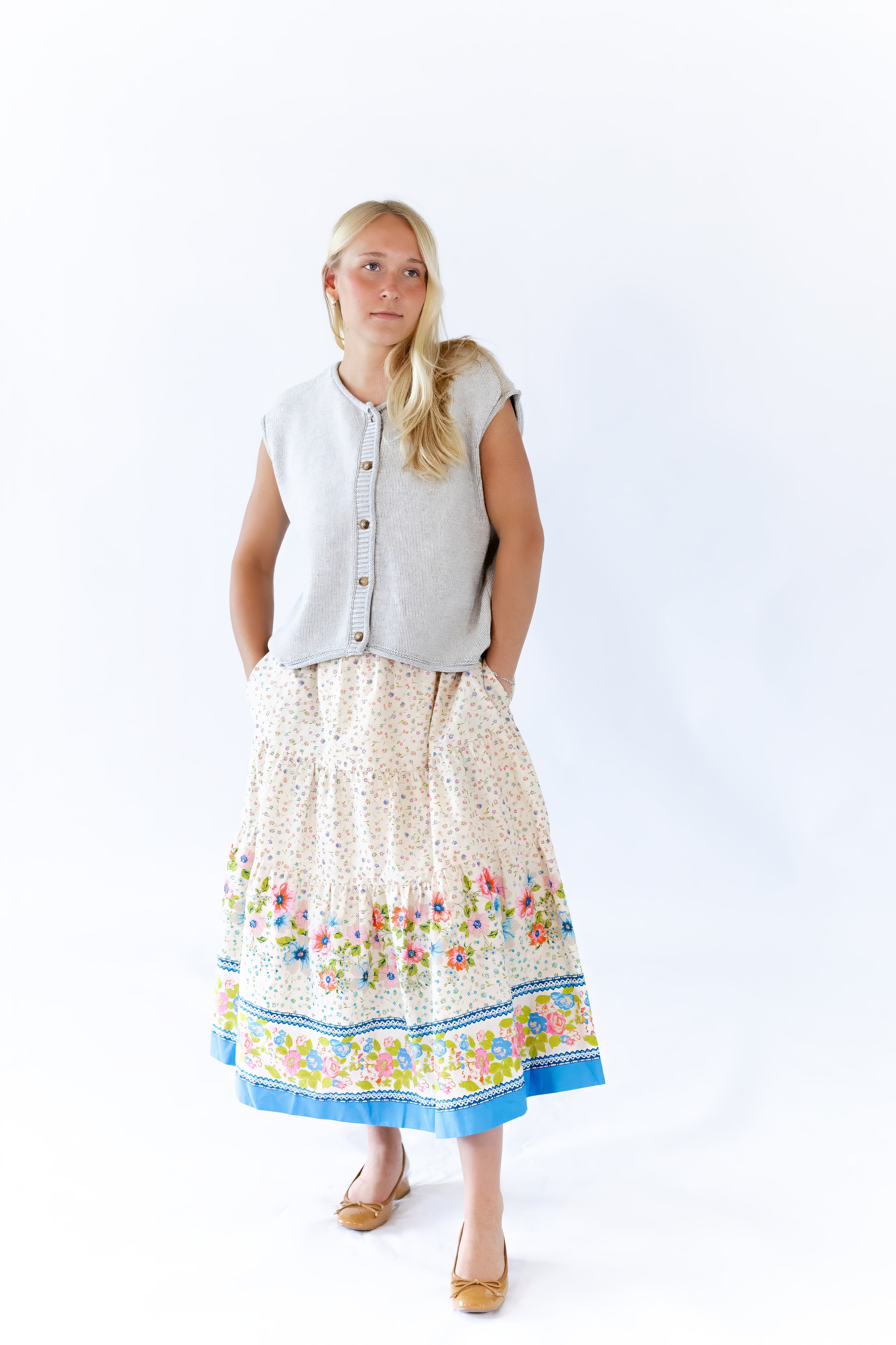 Mila Floral Midi Skirt