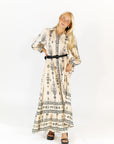 Elina Belted Paisley Maxi Dress