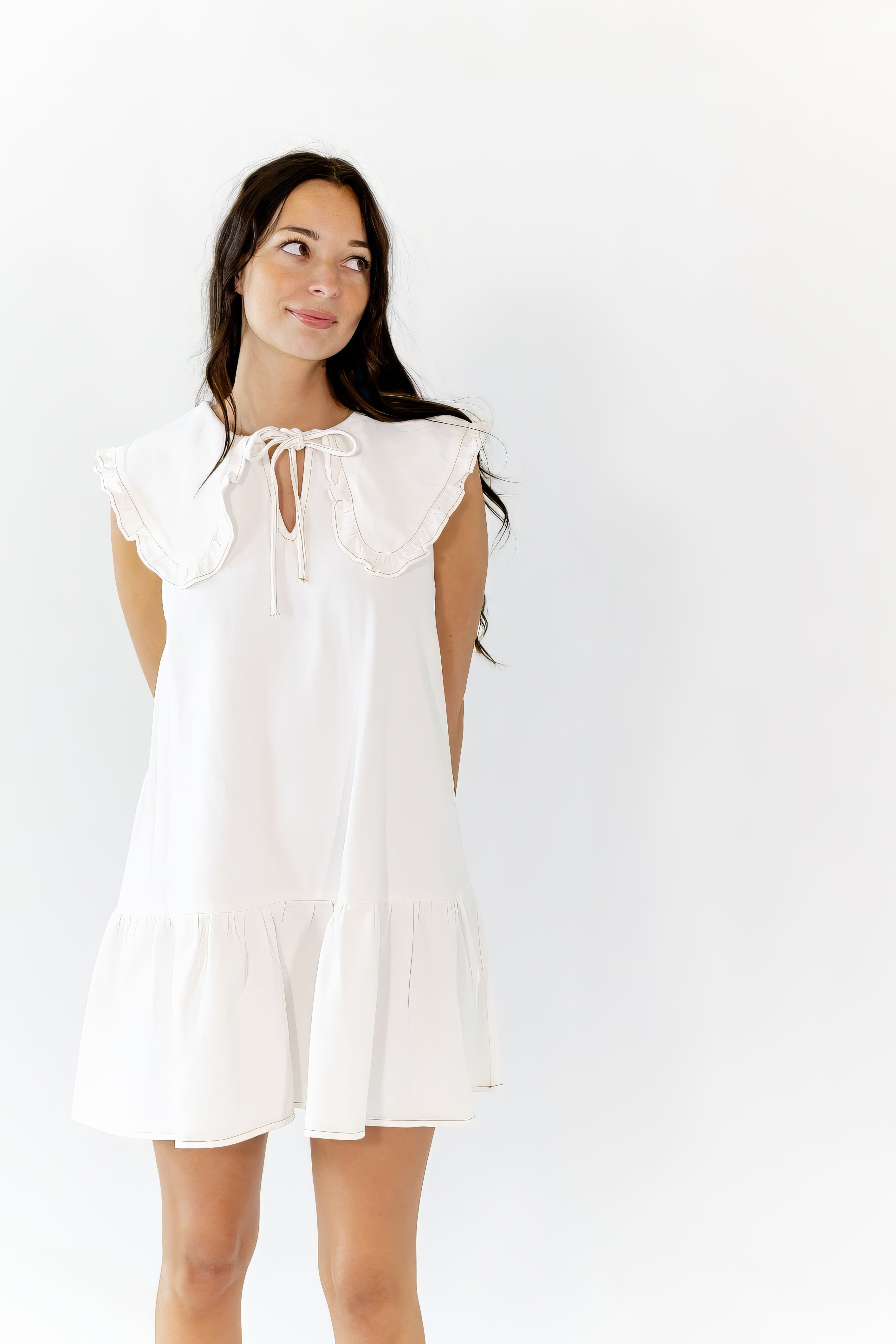 Larose Oversized Collar Shift Dress