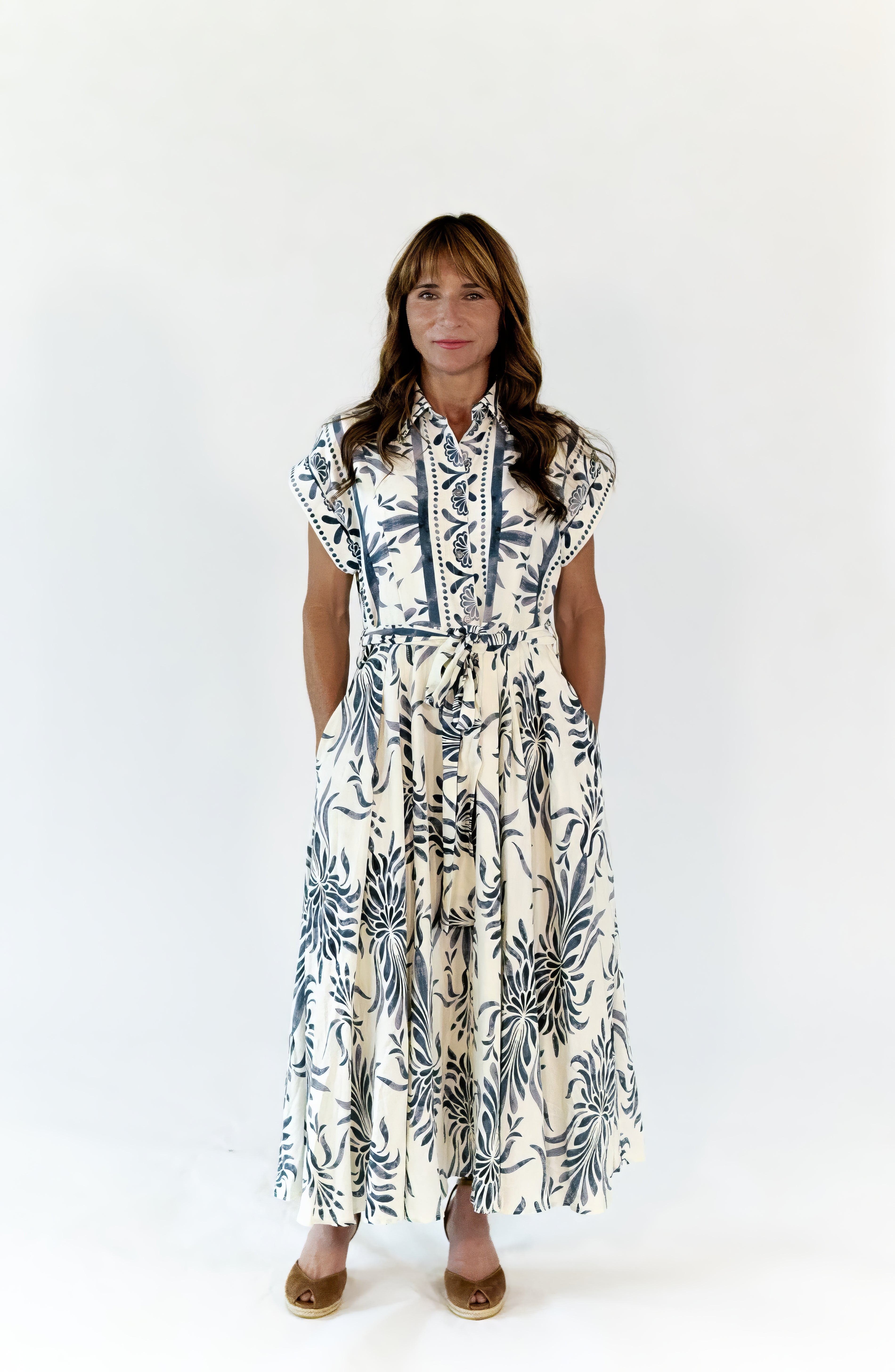 Brink Border Print Midi Dress