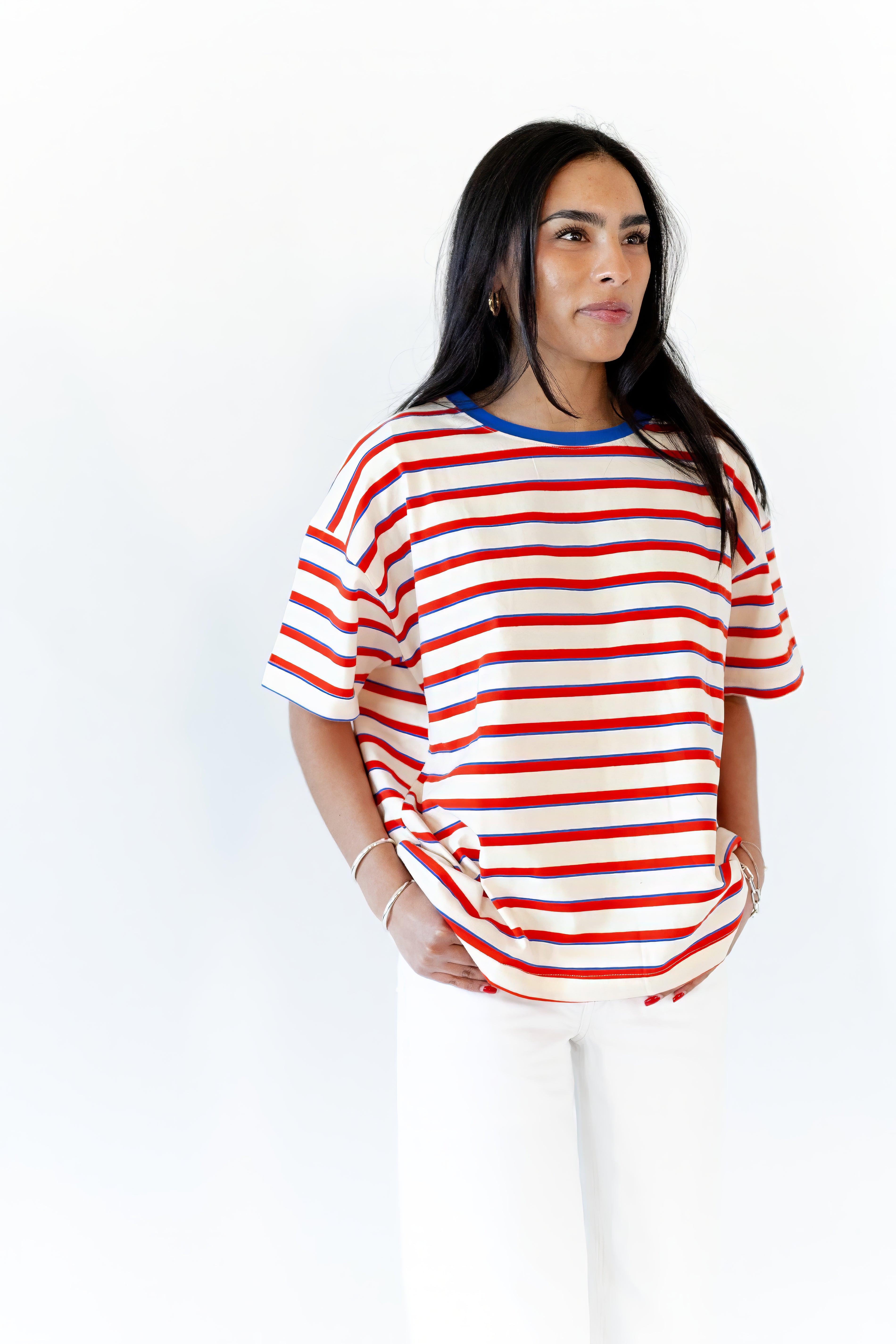 Bardot Boxy Striped Tee