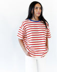 Bardot Boxy Striped Tee