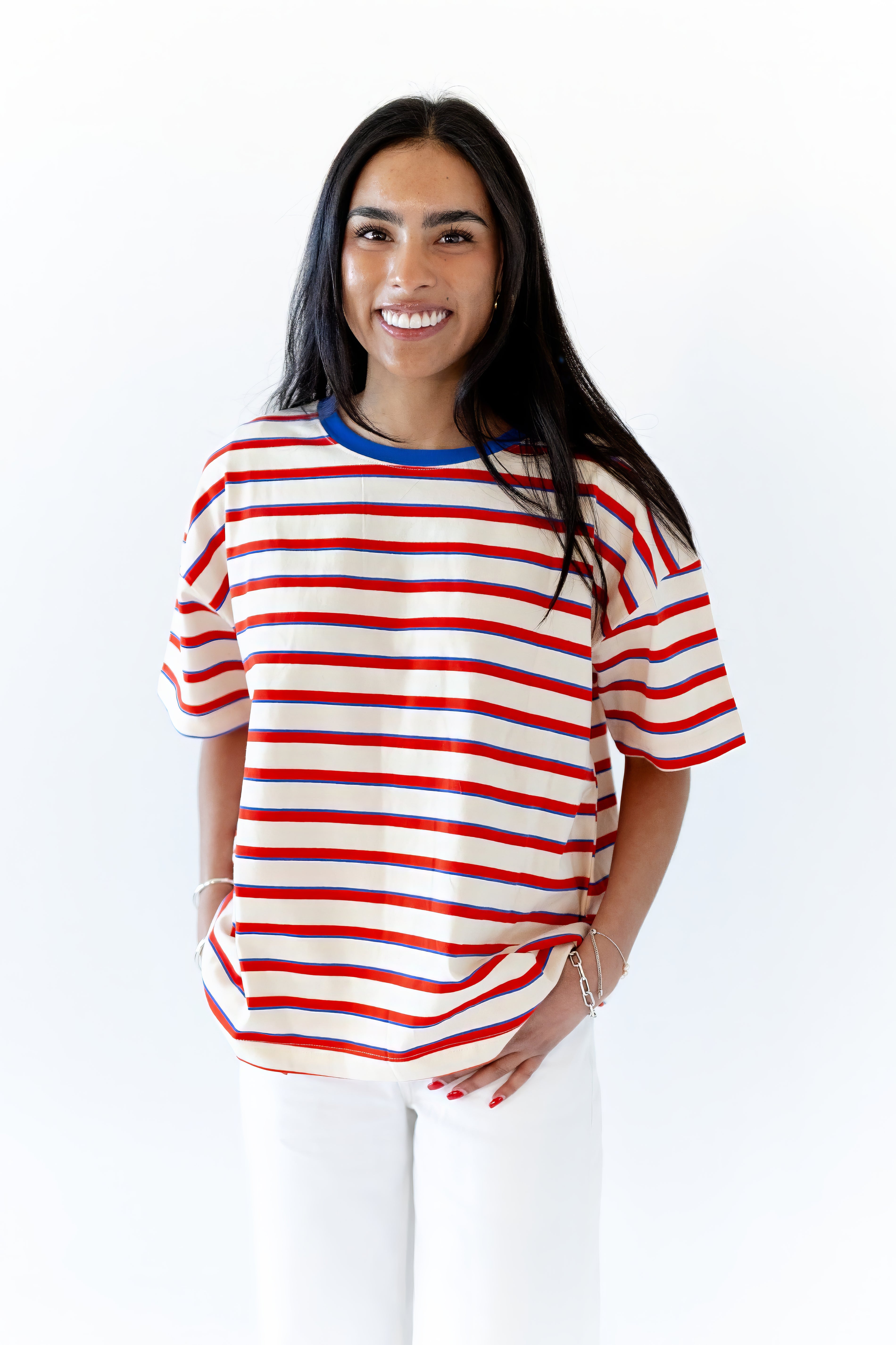 Bardot Boxy Striped Tee
