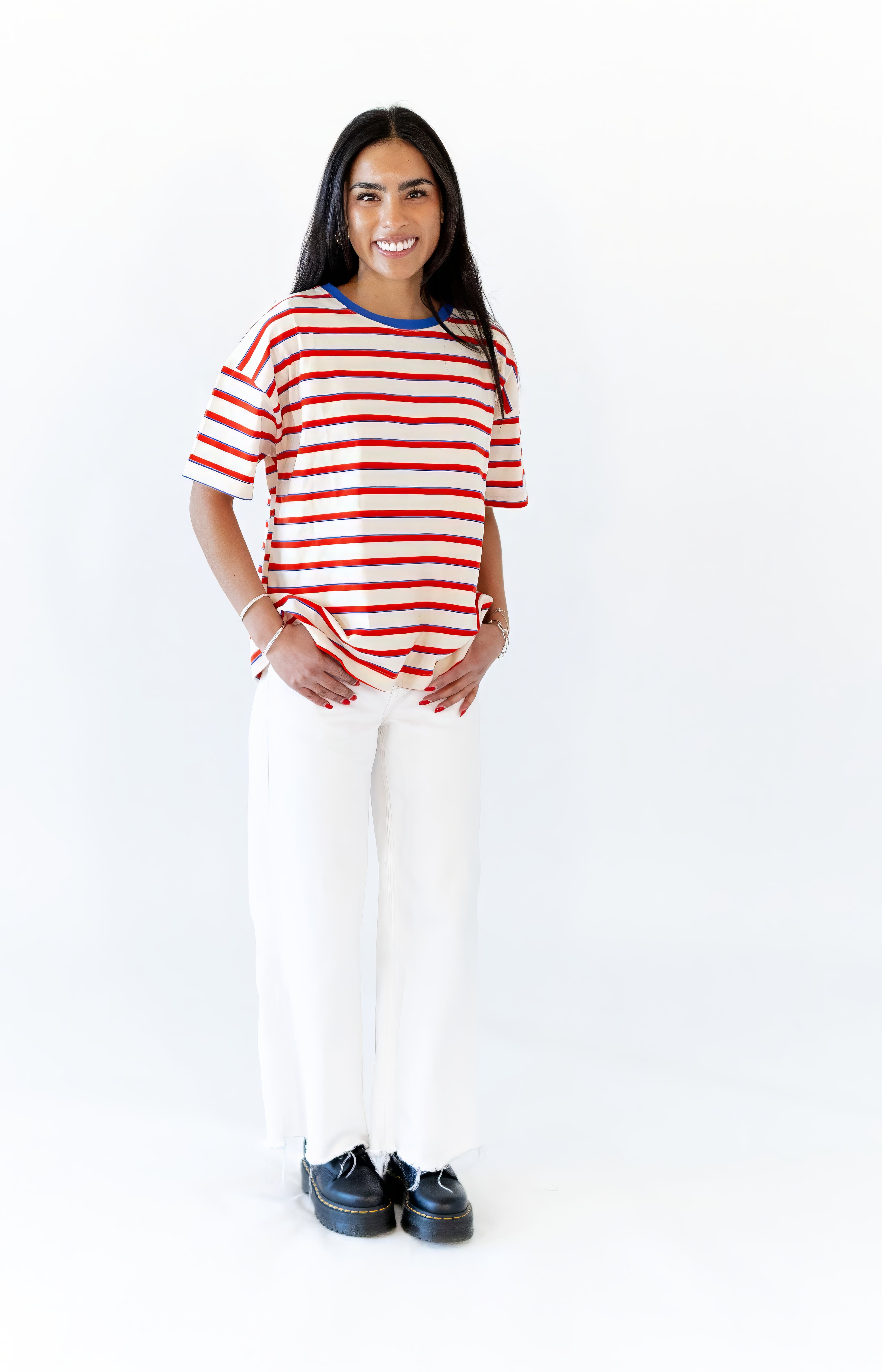 Bardot Boxy Striped Tee