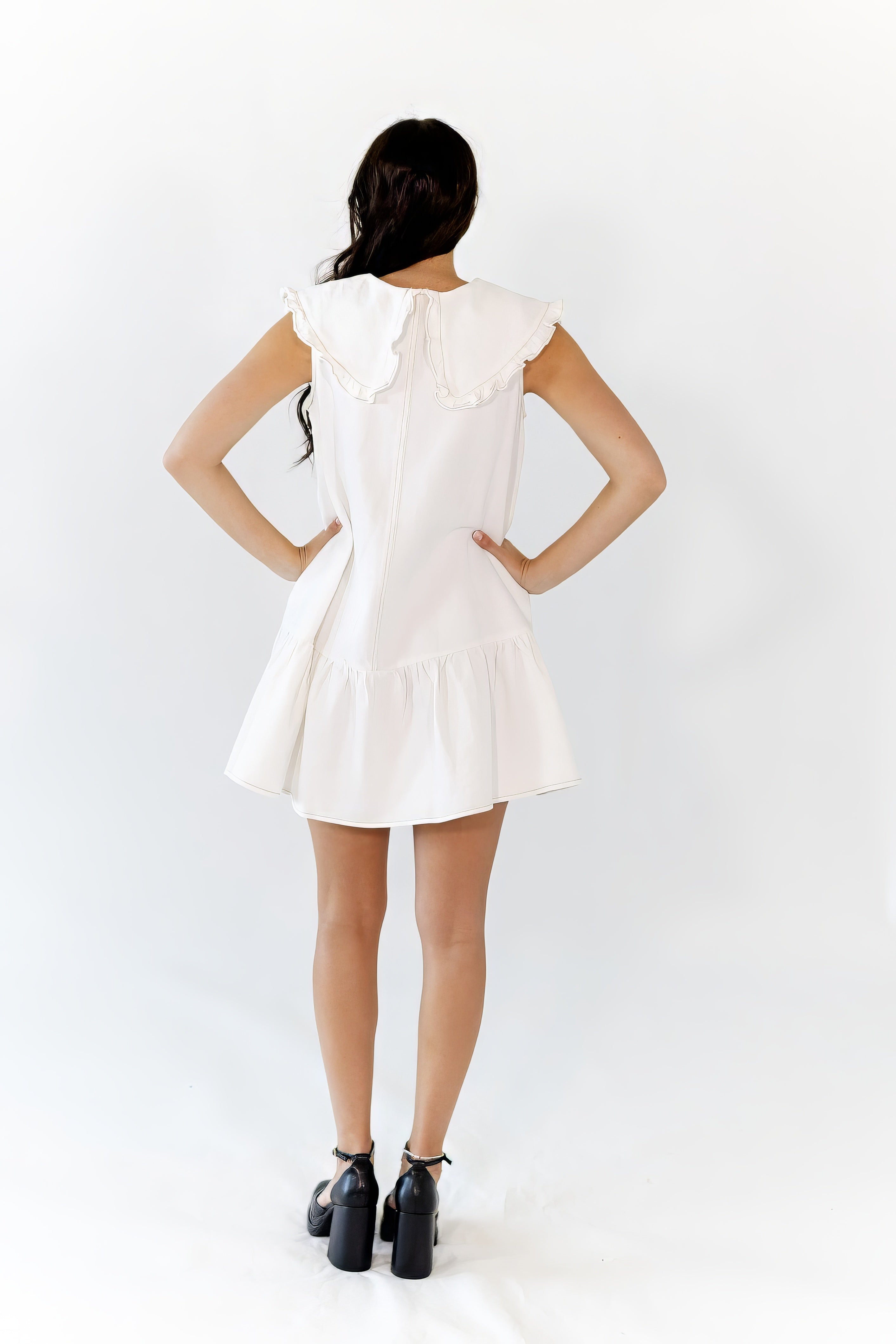 Larose Oversized Collar Shift Dress