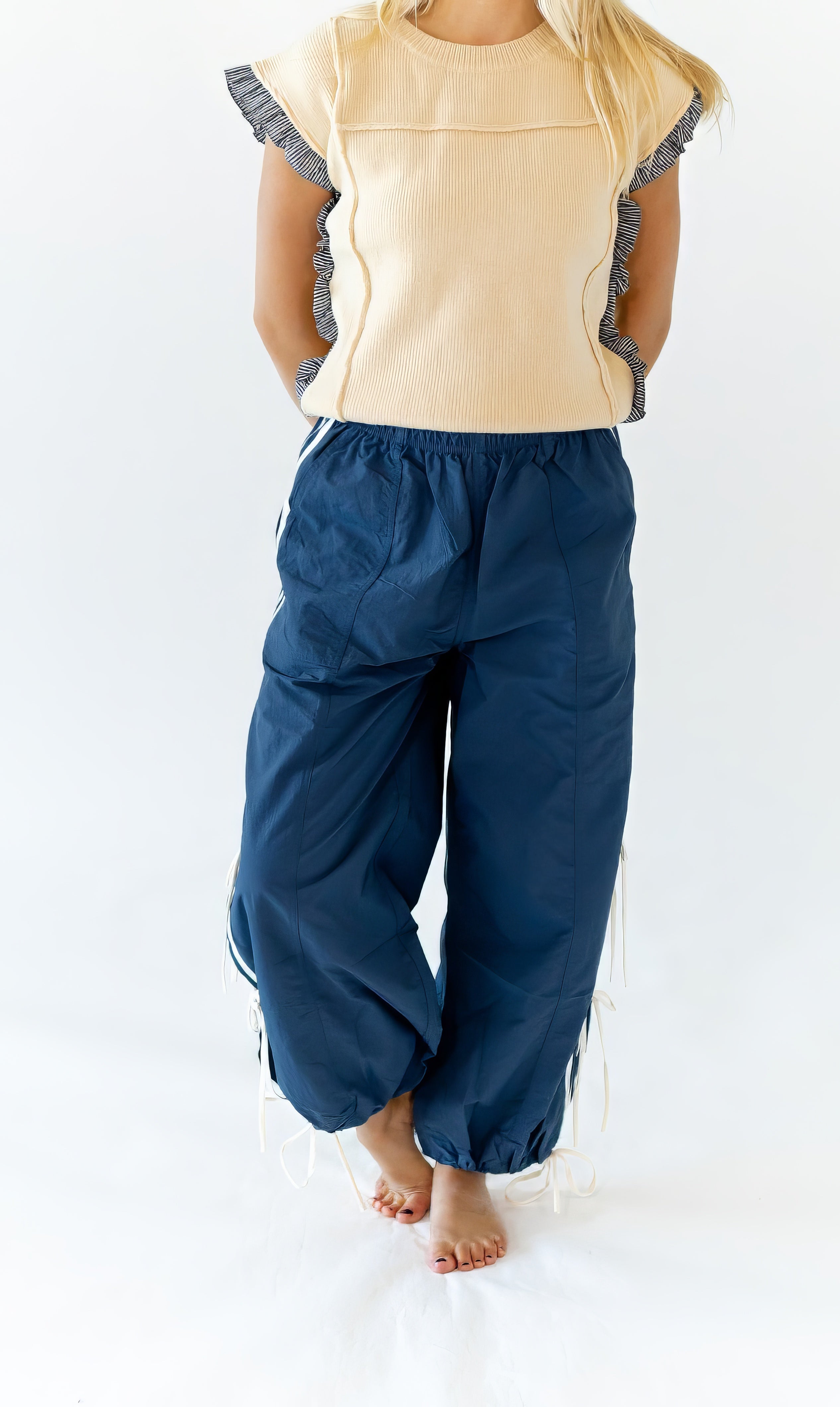 Jetson Side Tie Joggers · Blue