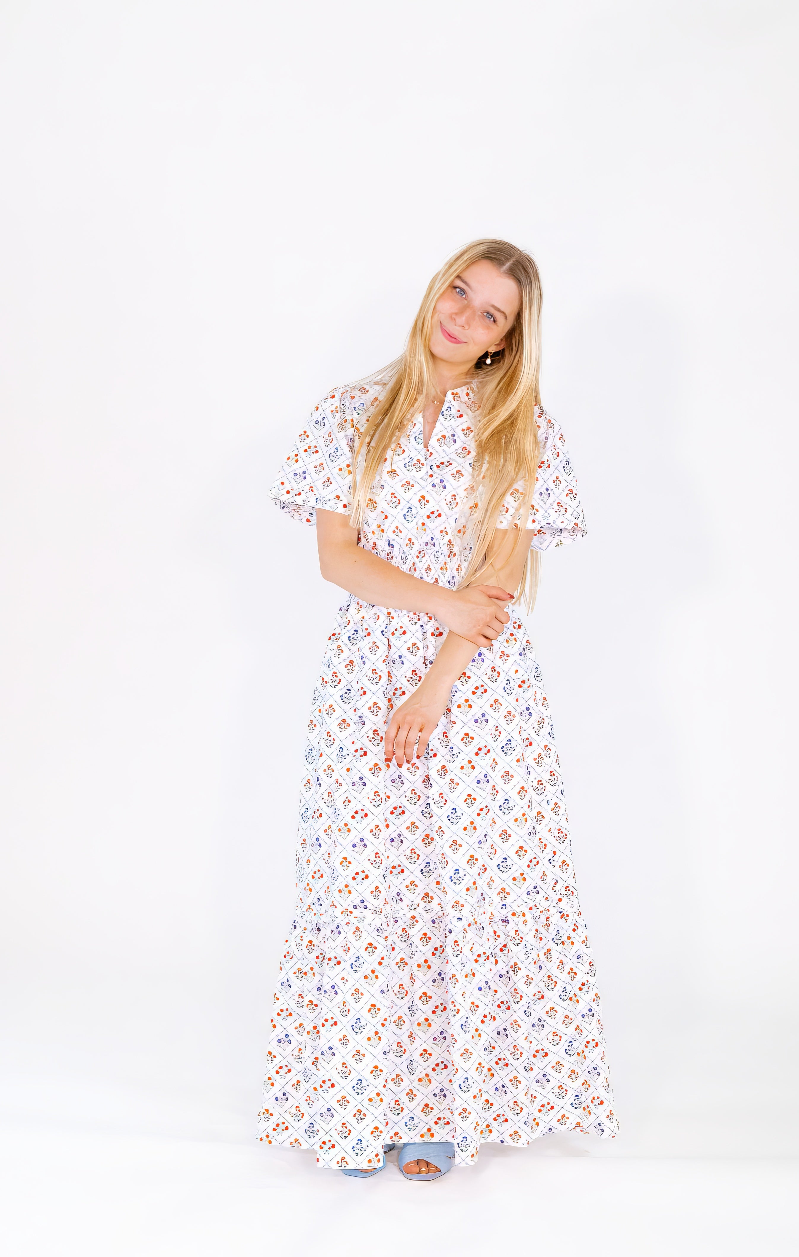 Sicily Vintage Floral Maxi Dress