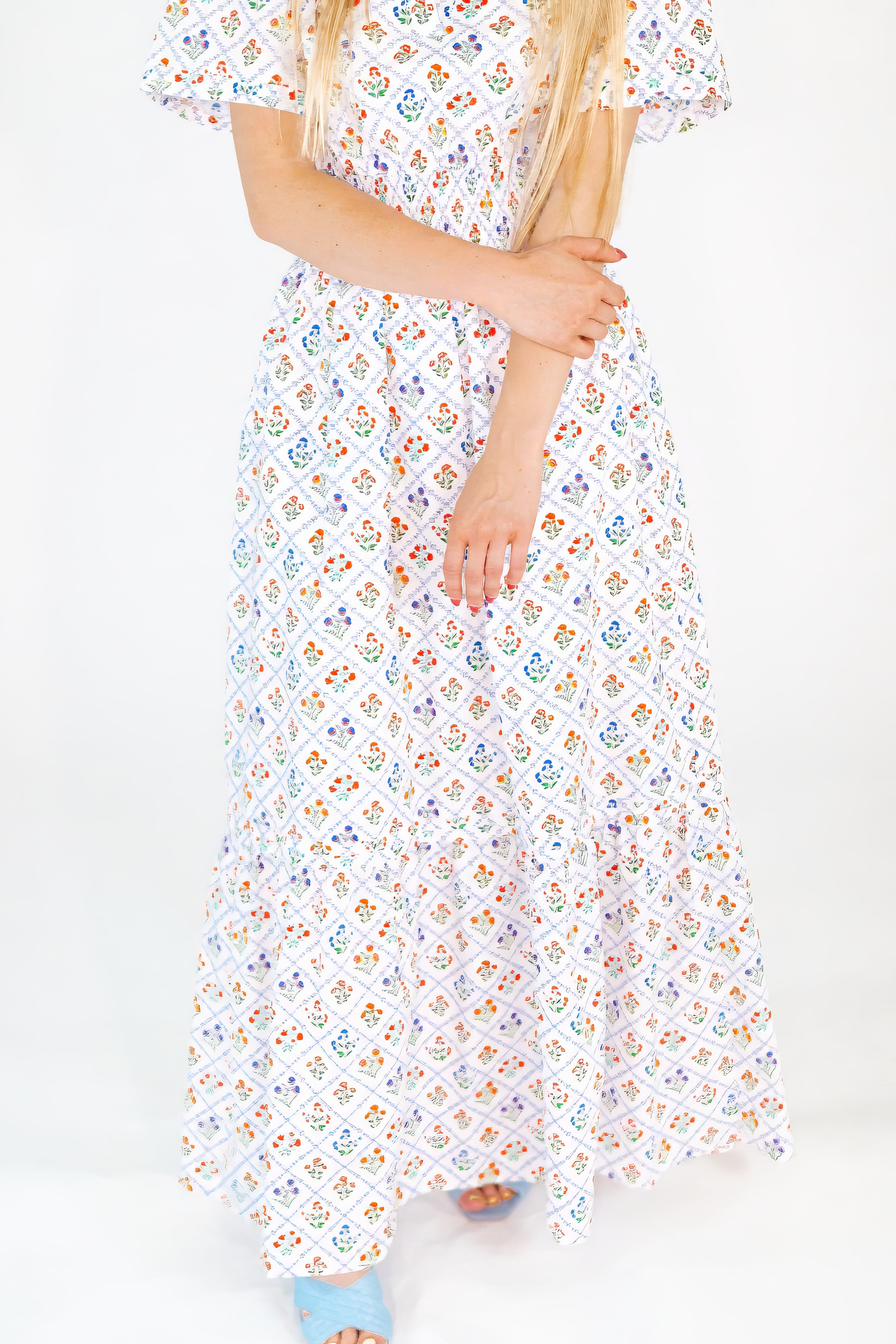 Sicily Vintage Floral Maxi Dress