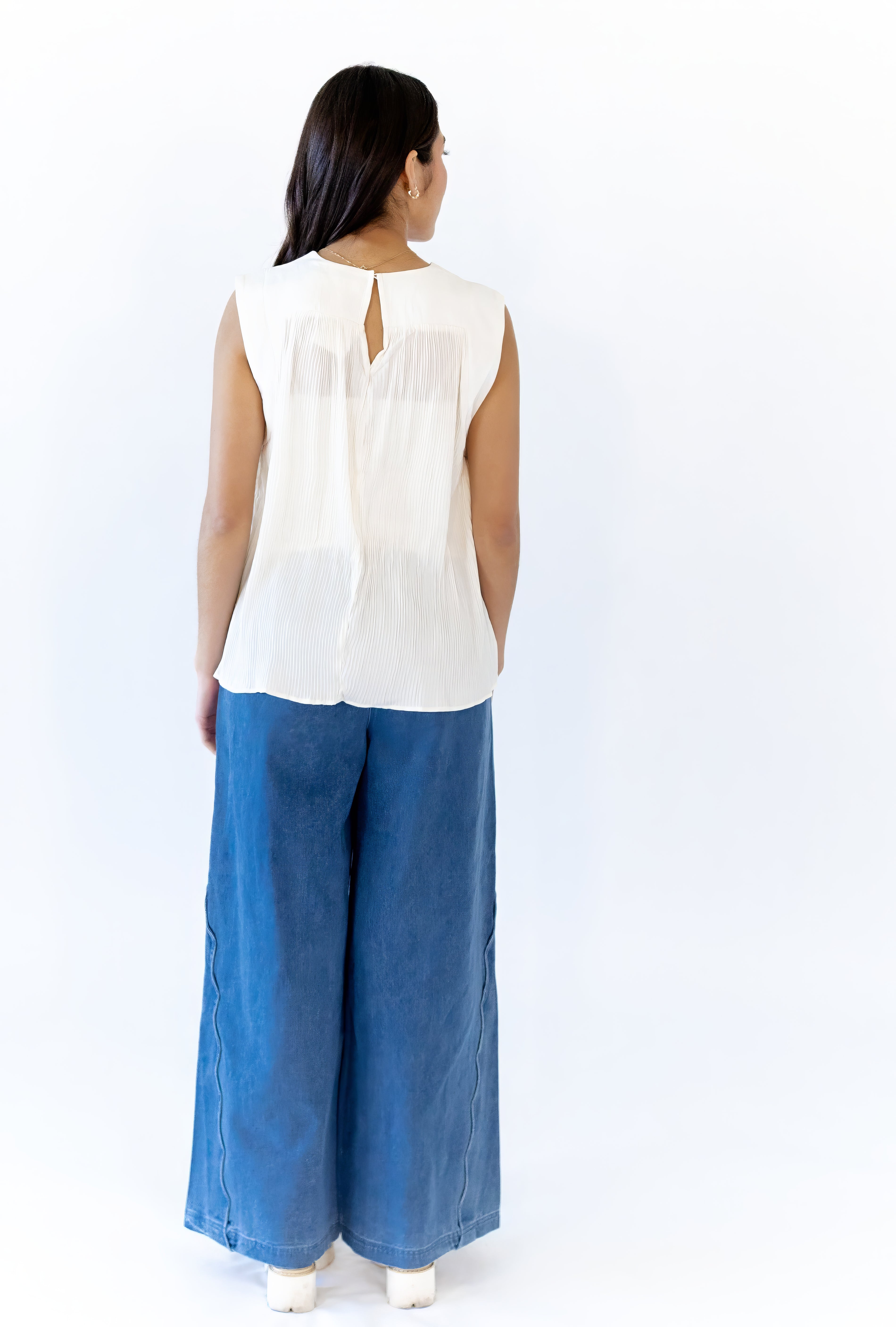 Scallop Side Detail Denim