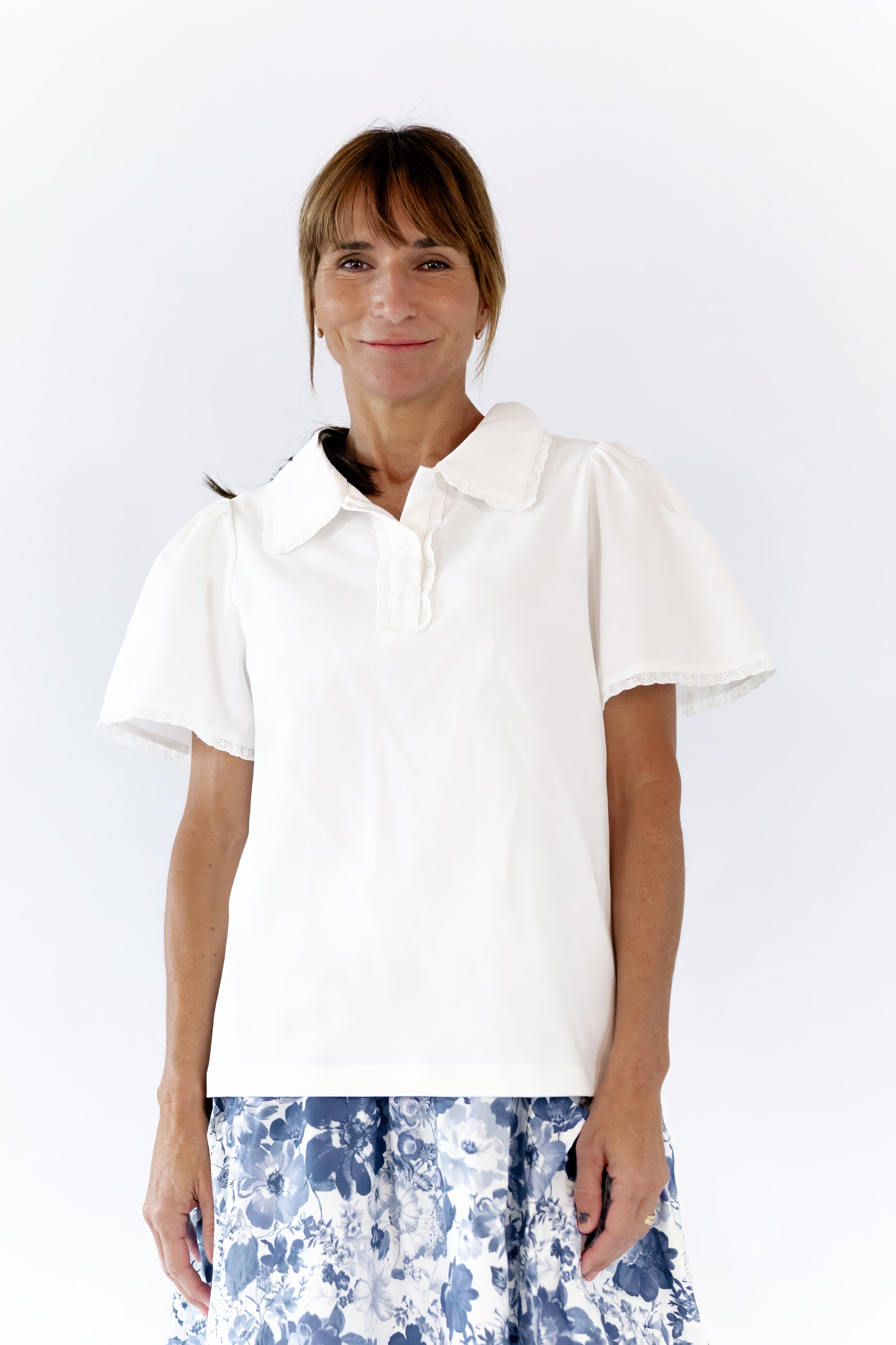 Estie Collared Polo · White