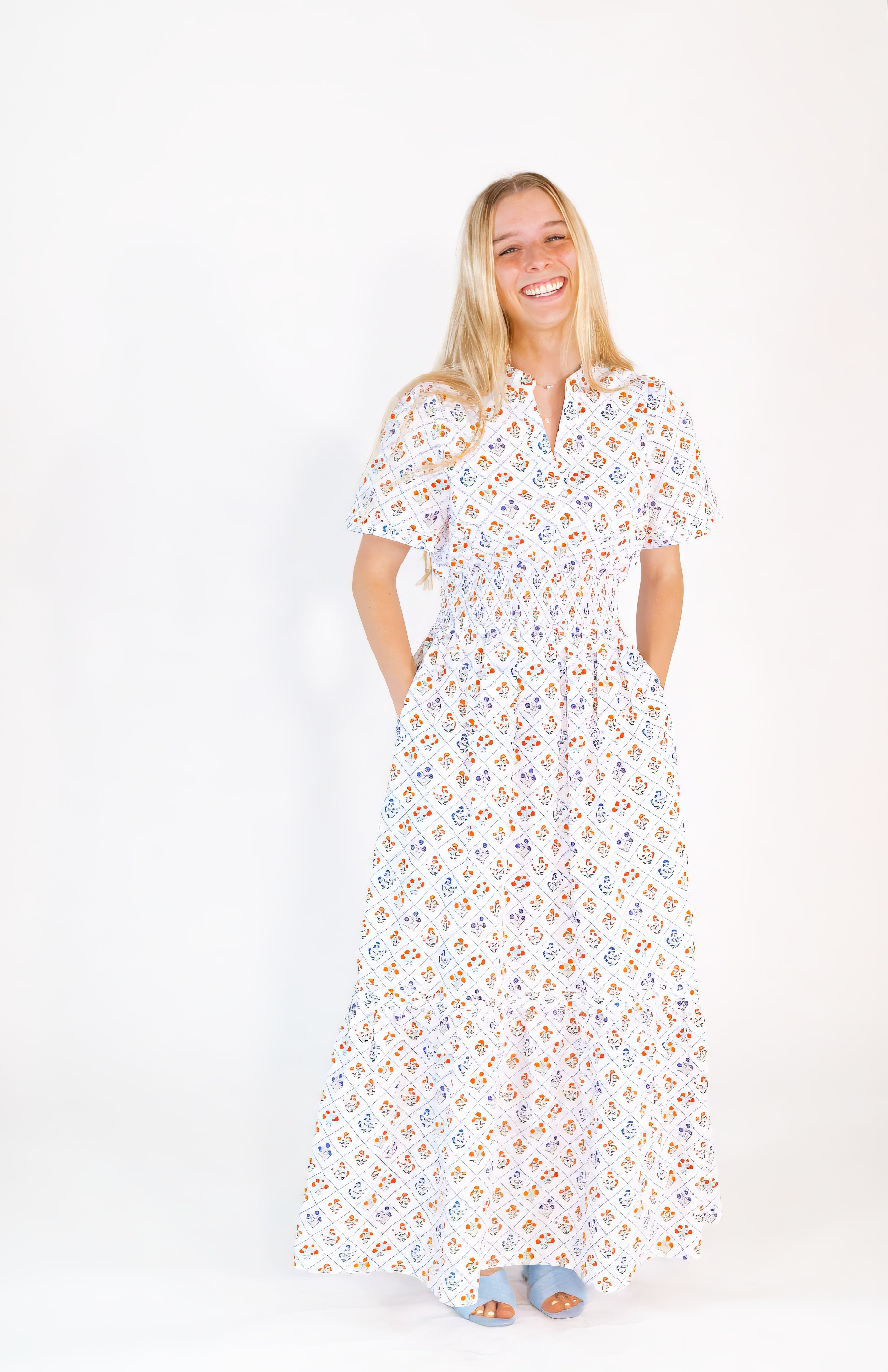 Sicily Vintage Floral Maxi Dress