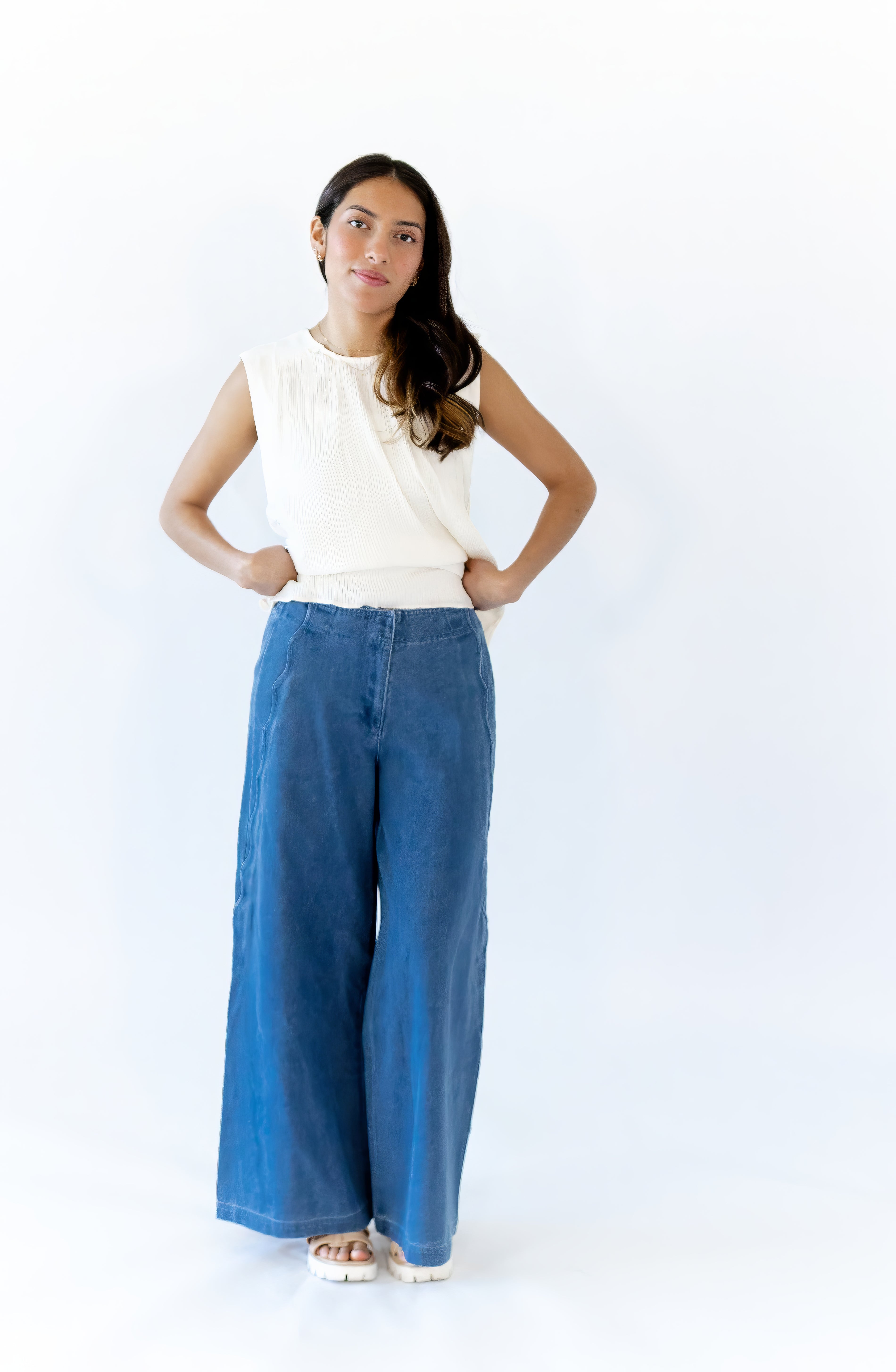 Scallop Side Detail Denim