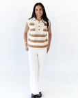 Lulu Cream and Camel Vest
