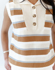 Lulu Cream and Camel Vest