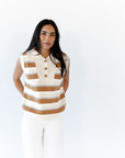 Lulu Cream and Camel Vest