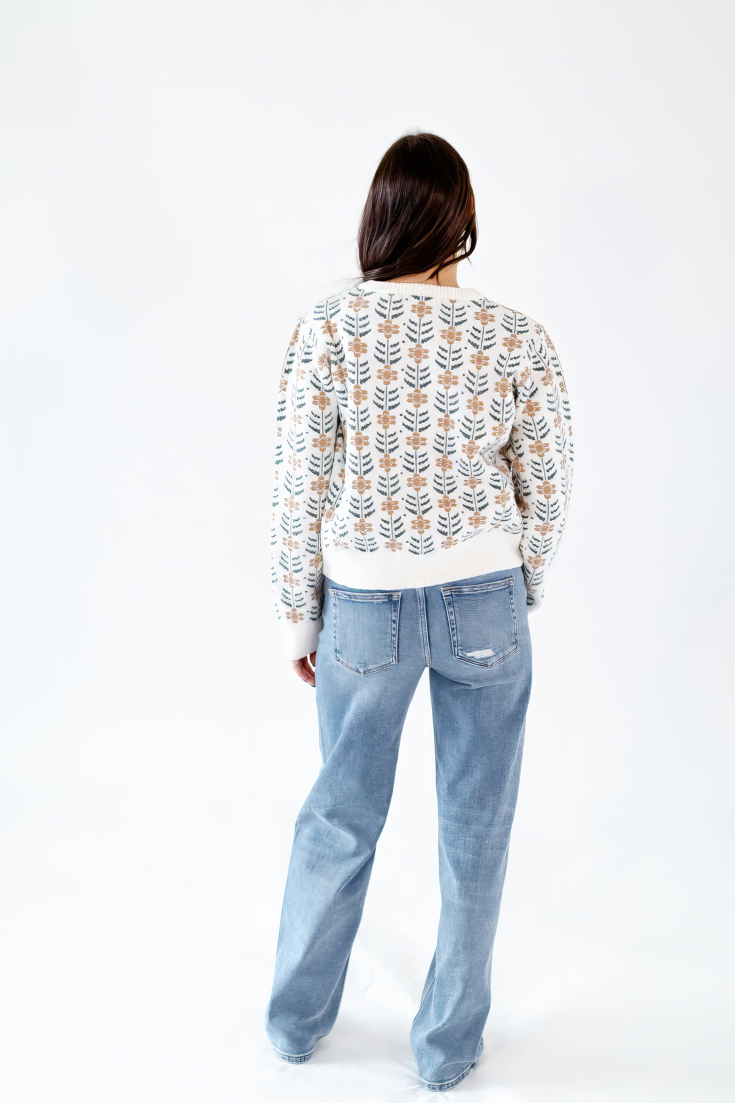 Nox Floral Button Down Sweater