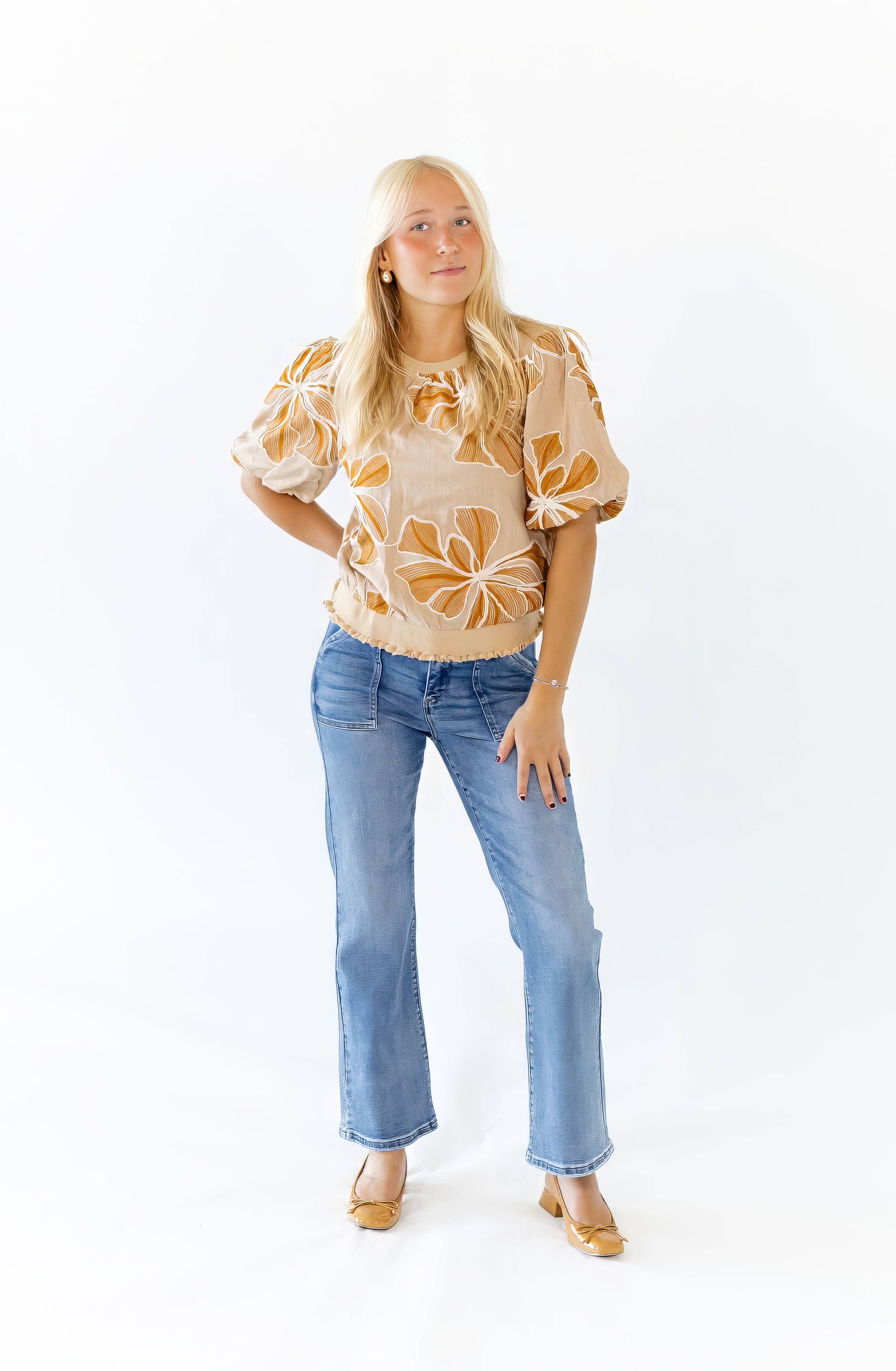 Bibi Floral Embroidered Top