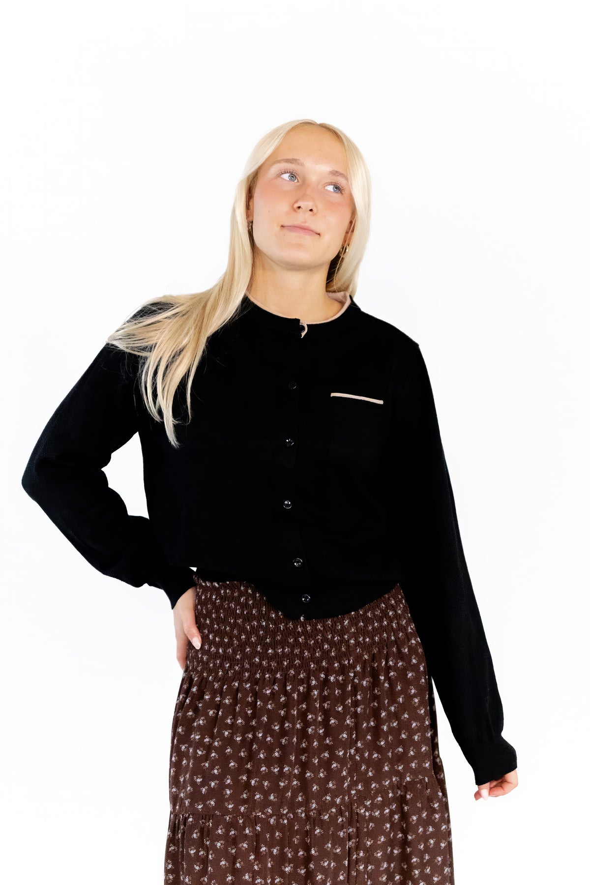 Sabine Button Up Cardigan · Black