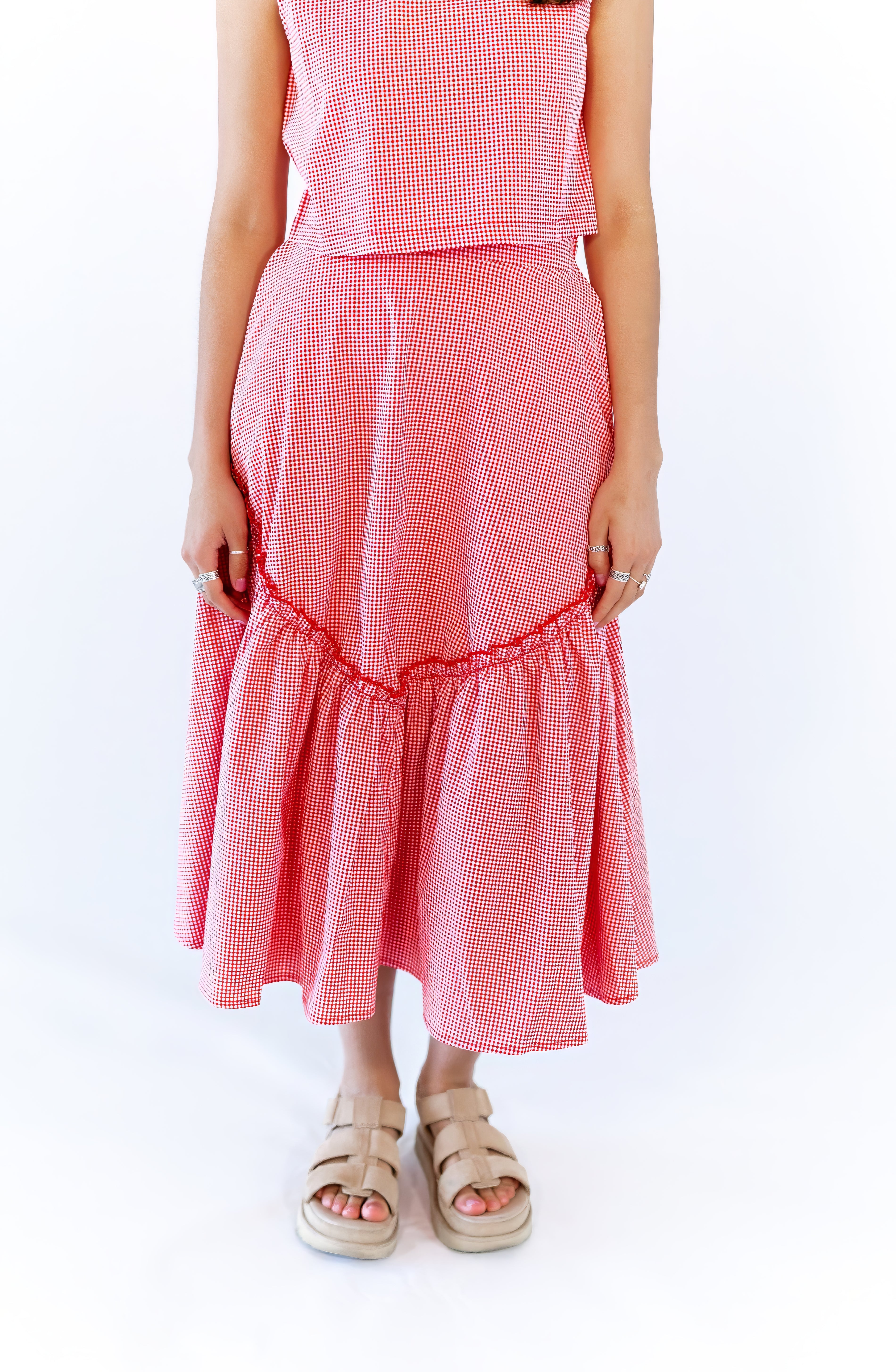 Leigh Gingham Skirt &amp; Tank Set