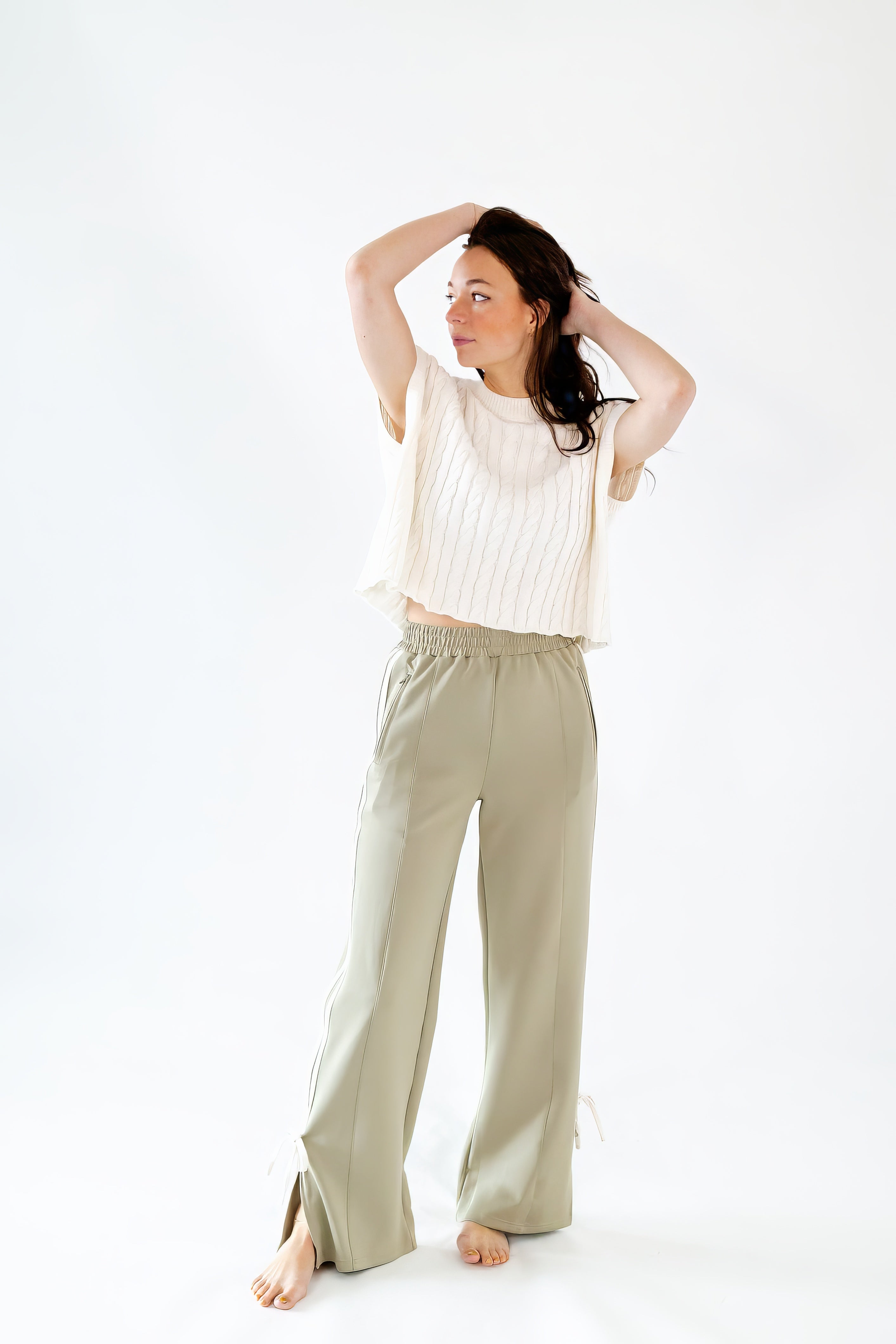 Roux Bow Accented Track Pants