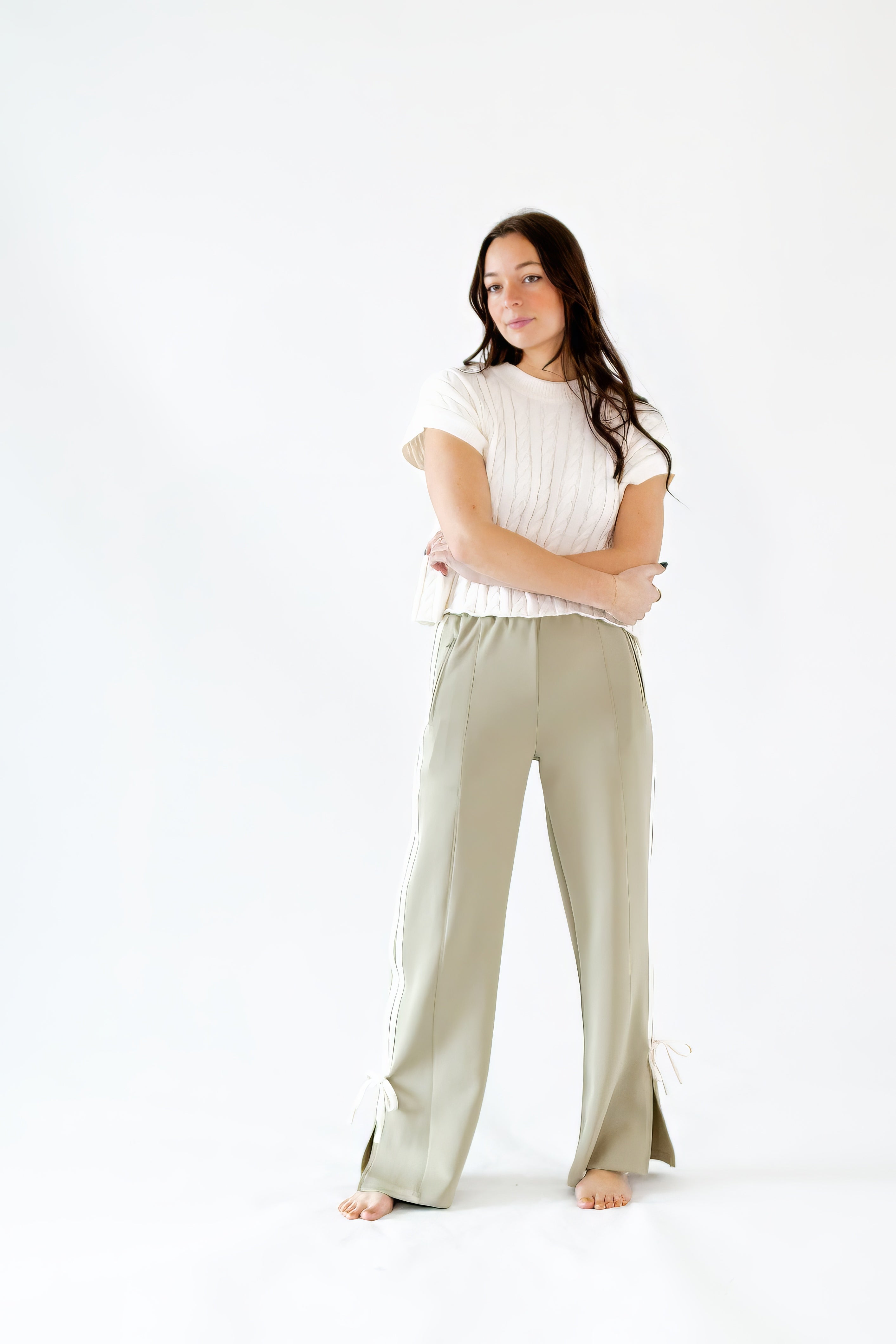 Roux Bow Accented Track Pants