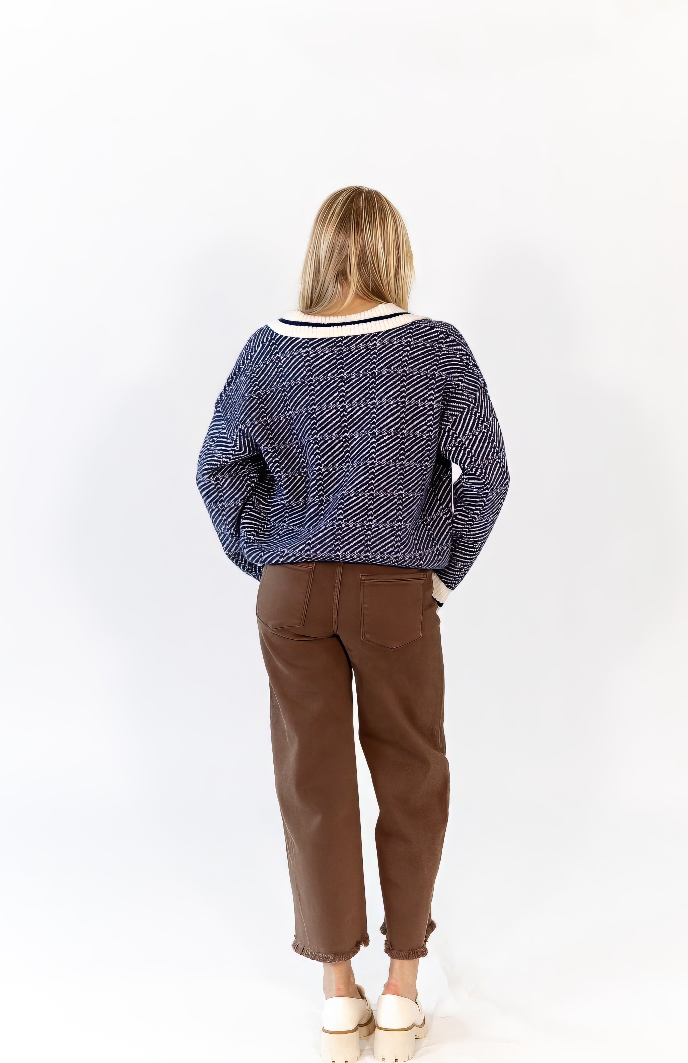 Yura Notched Neckline Sweater