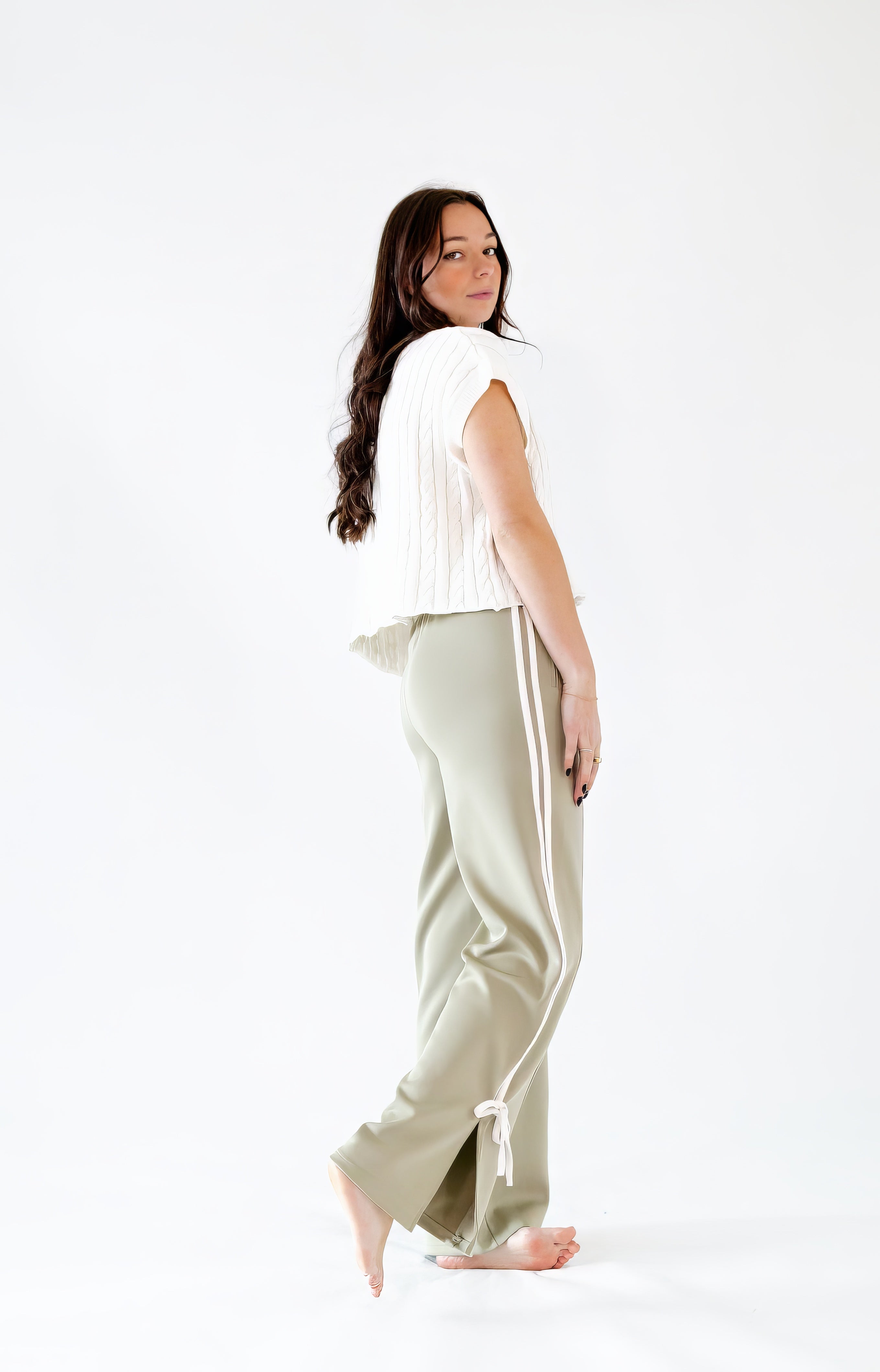 Roux Bow Accented Track Pants