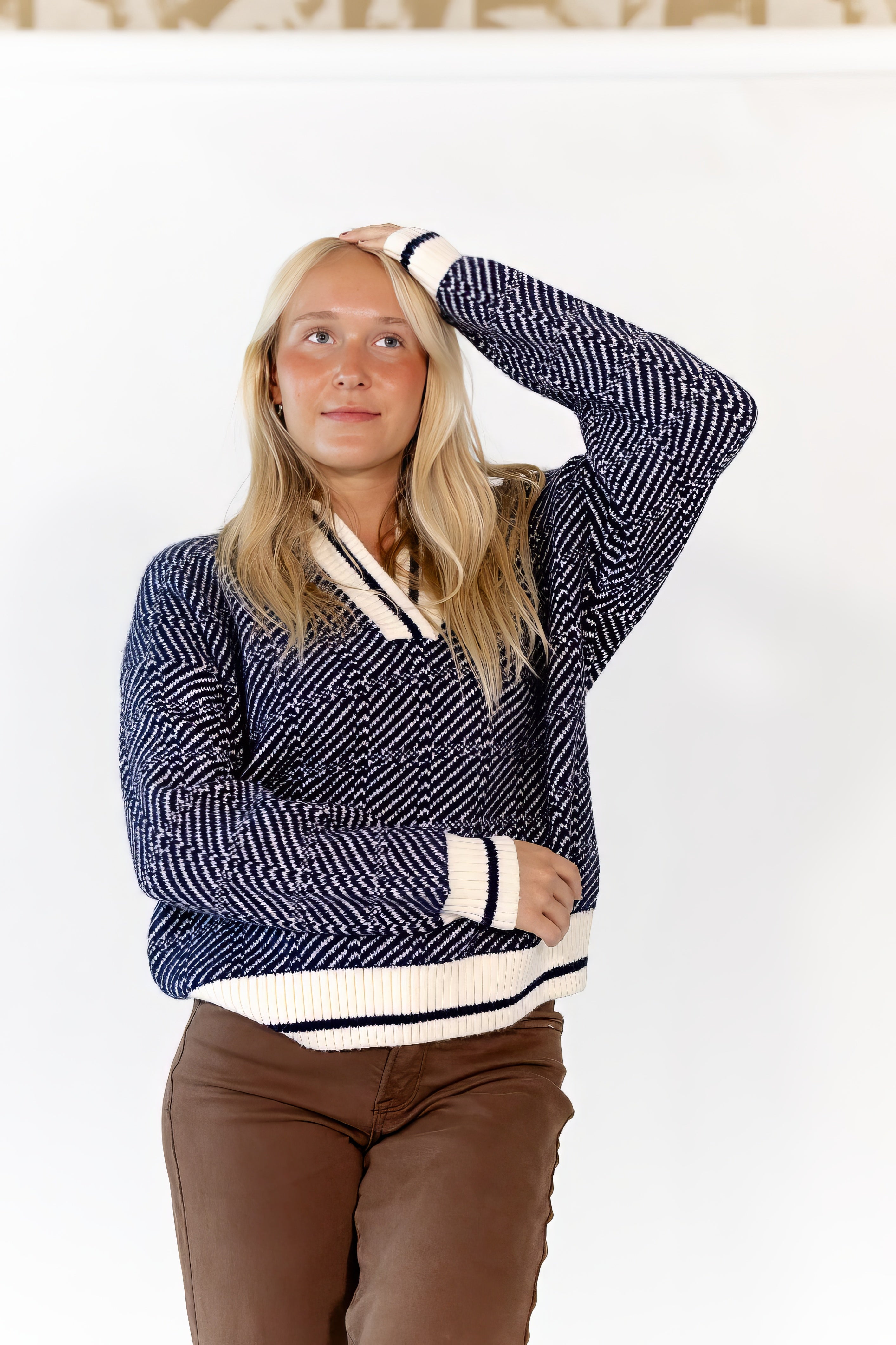 Yura Notched Neckline Sweater