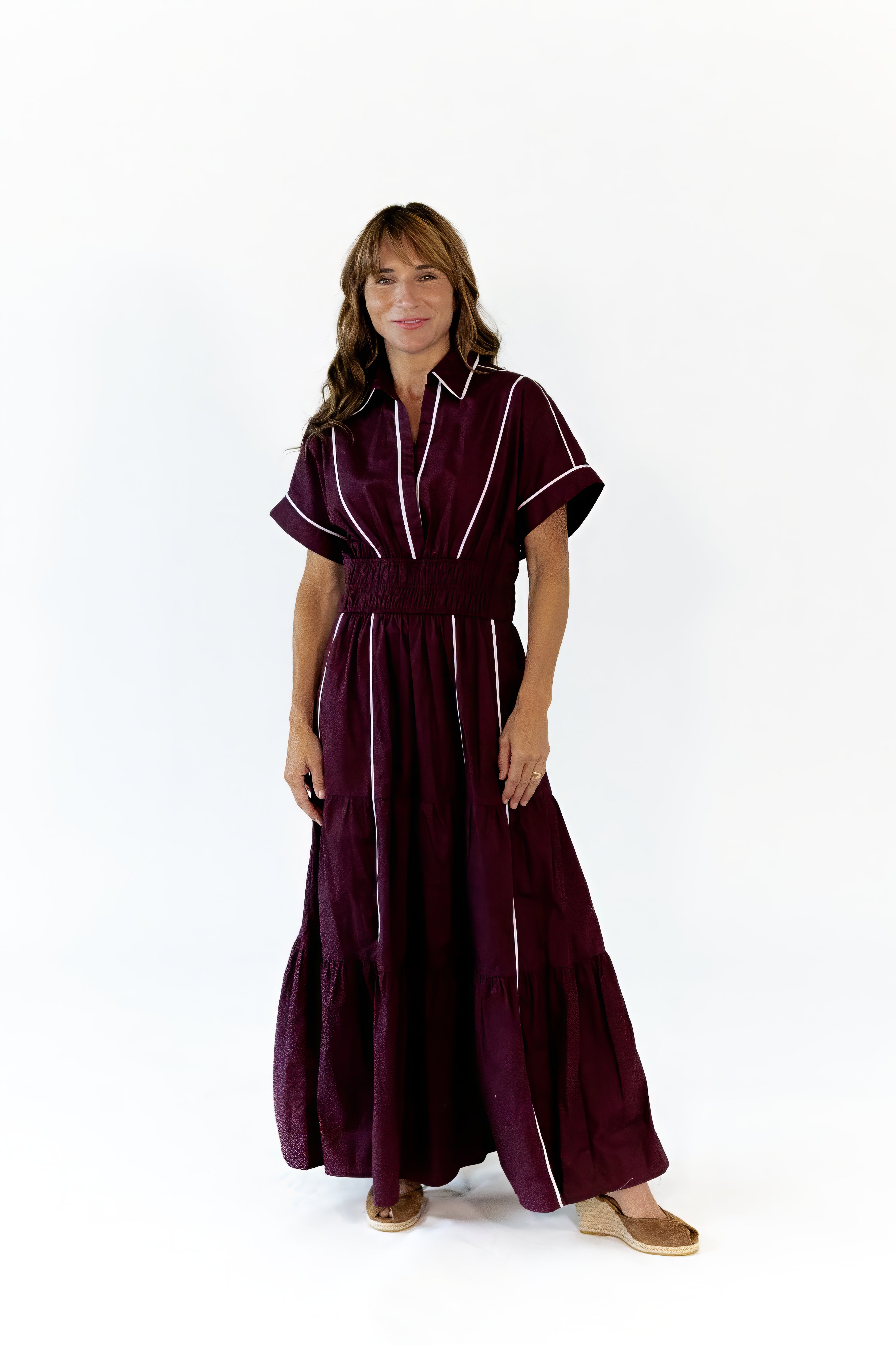 Sirine Piped Maxi Dress
