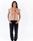 Oaklyn Tie Detail Button Up Top