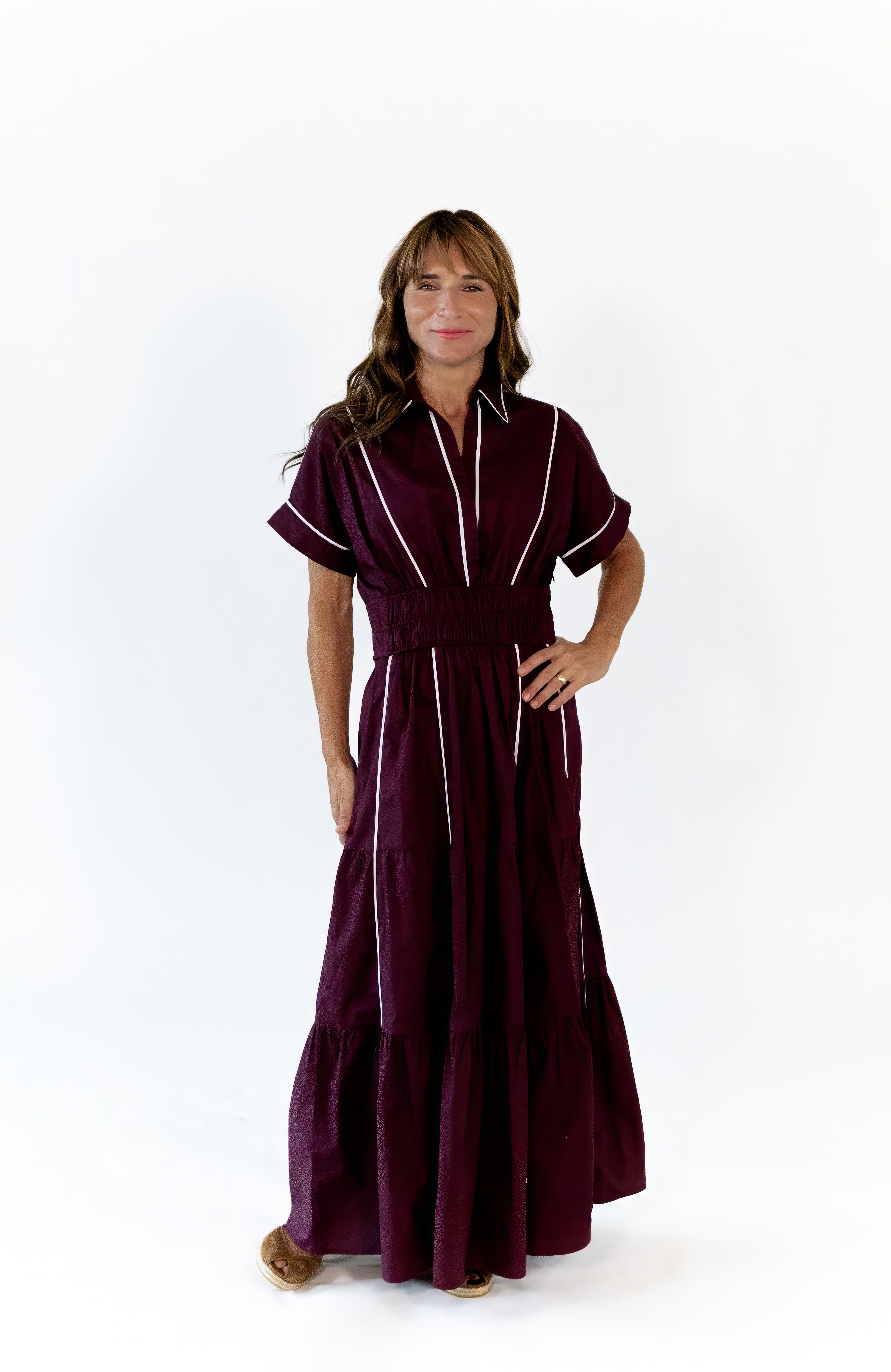 Sirine Piped Maxi Dress