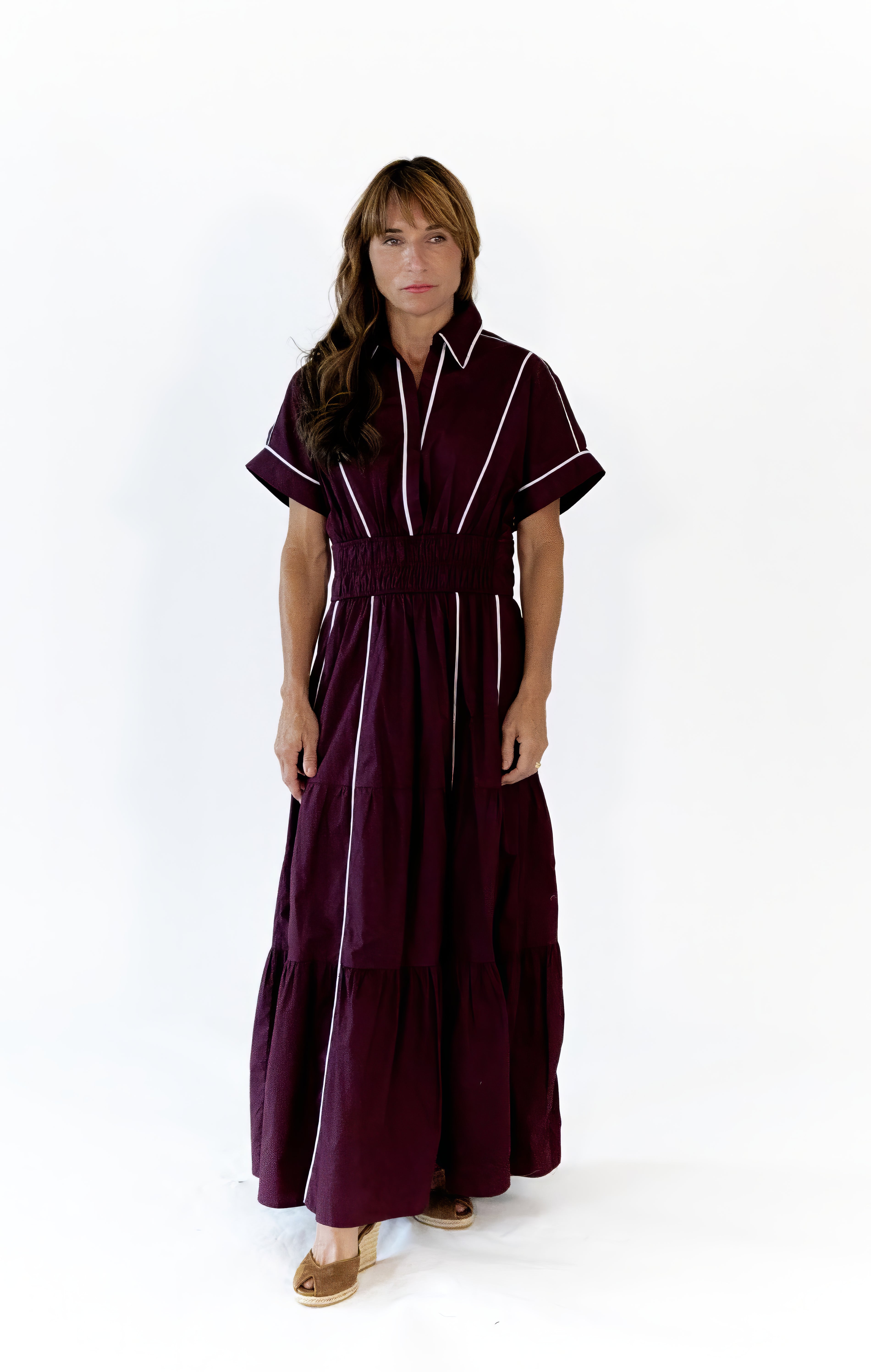 Sirine Piped Maxi Dress