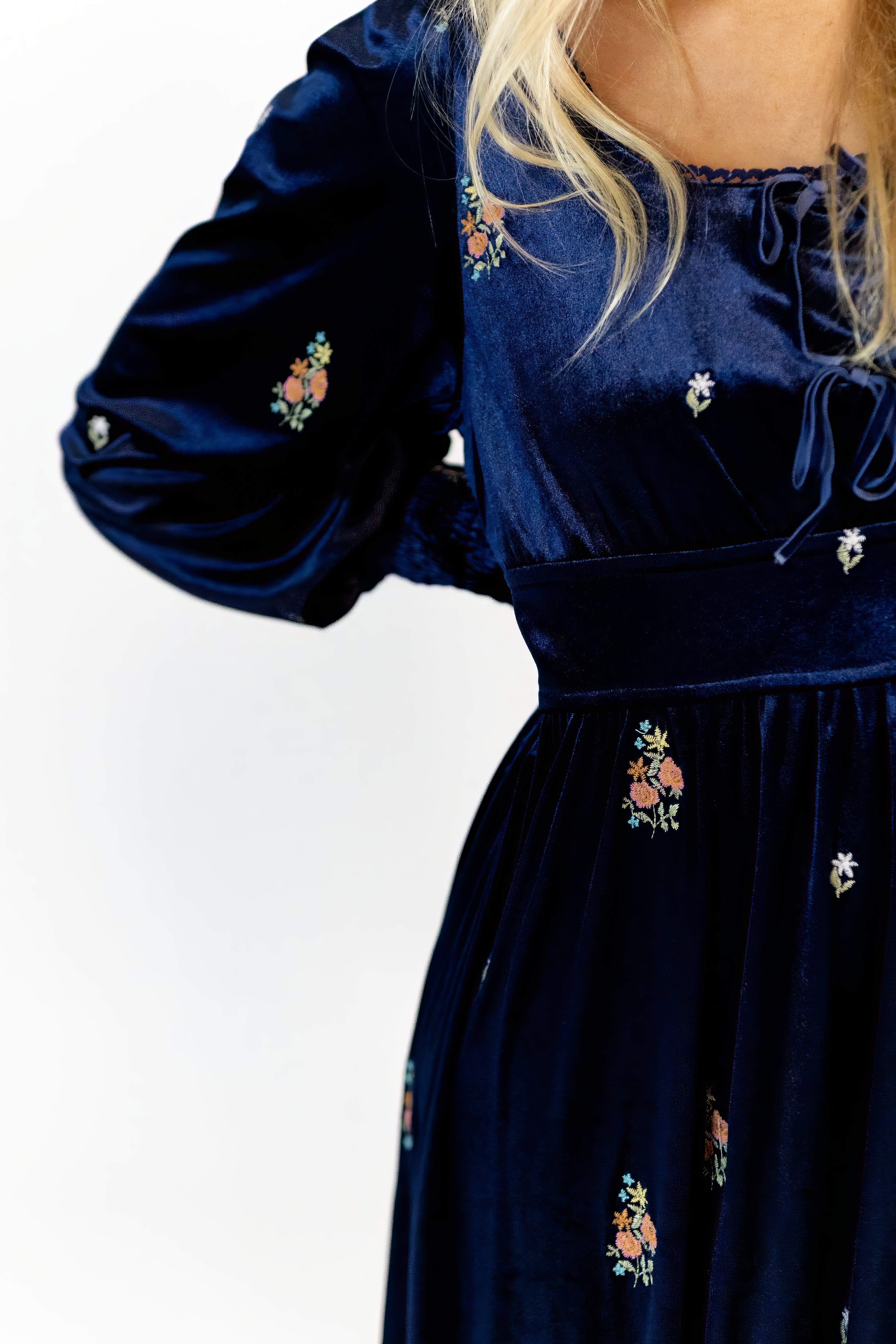Alysha Velvet Embroidered Dress
