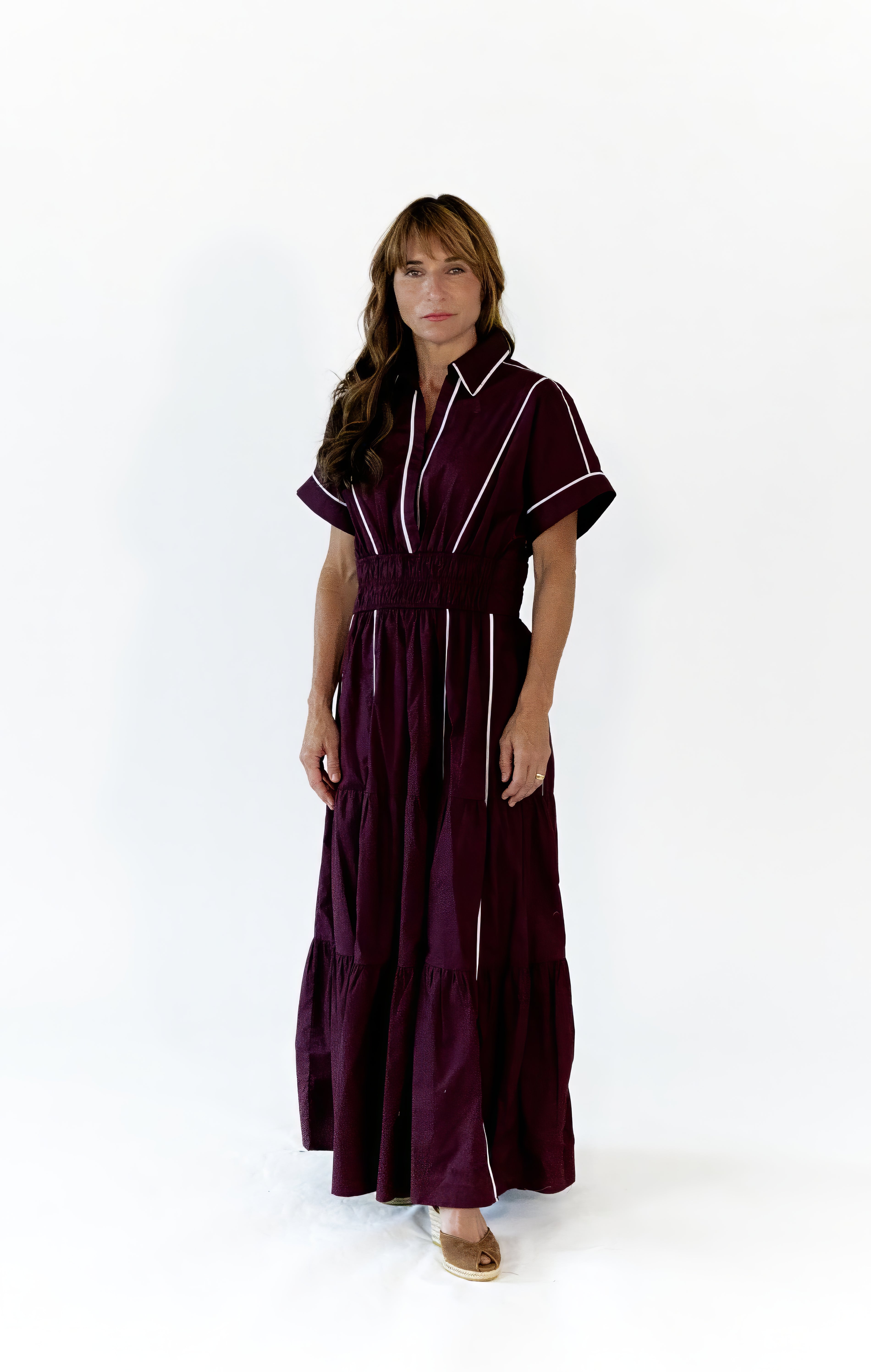Sirine Piped Maxi Dress