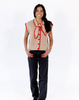 Oaklyn Tie Detail Button Up Top