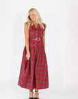 Dujour Plaid Maxi Dress・Red