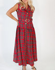 Dujour Plaid Maxi Dress・Red