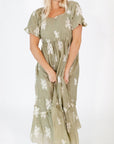 Fern Embroidered Maxi Dress