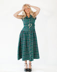 Dujour Plaid Maxi Dress・Green