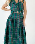 Dujour Plaid Maxi Dress・Green