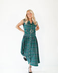 Dujour Plaid Maxi Dress・Green