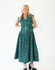 Dujour Plaid Maxi Dress・Green