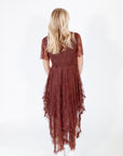 Chestnut Embellished Lace Dress