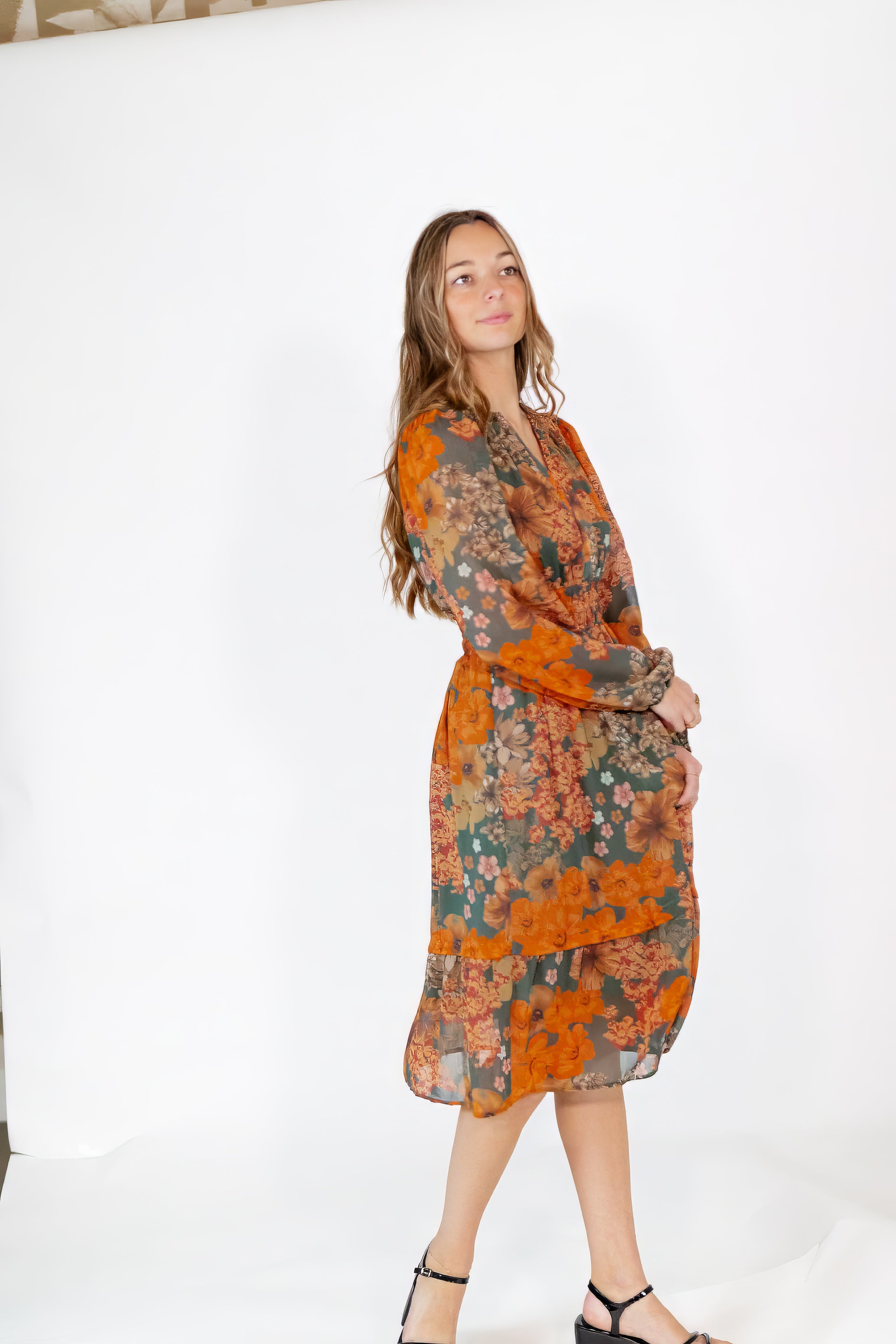 Maelyn Floral Chiffon Dress