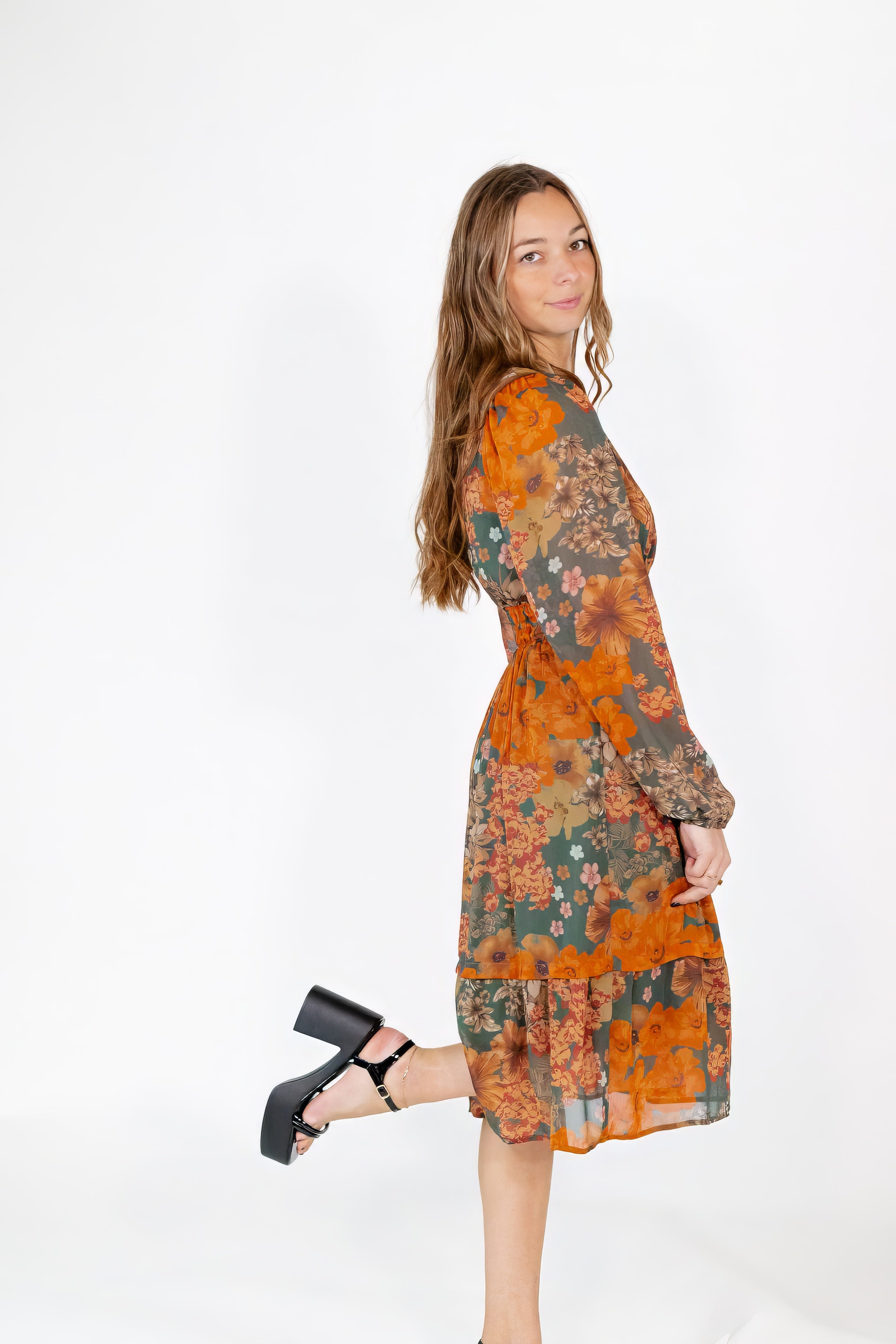 Maelyn Floral Chiffon Dress