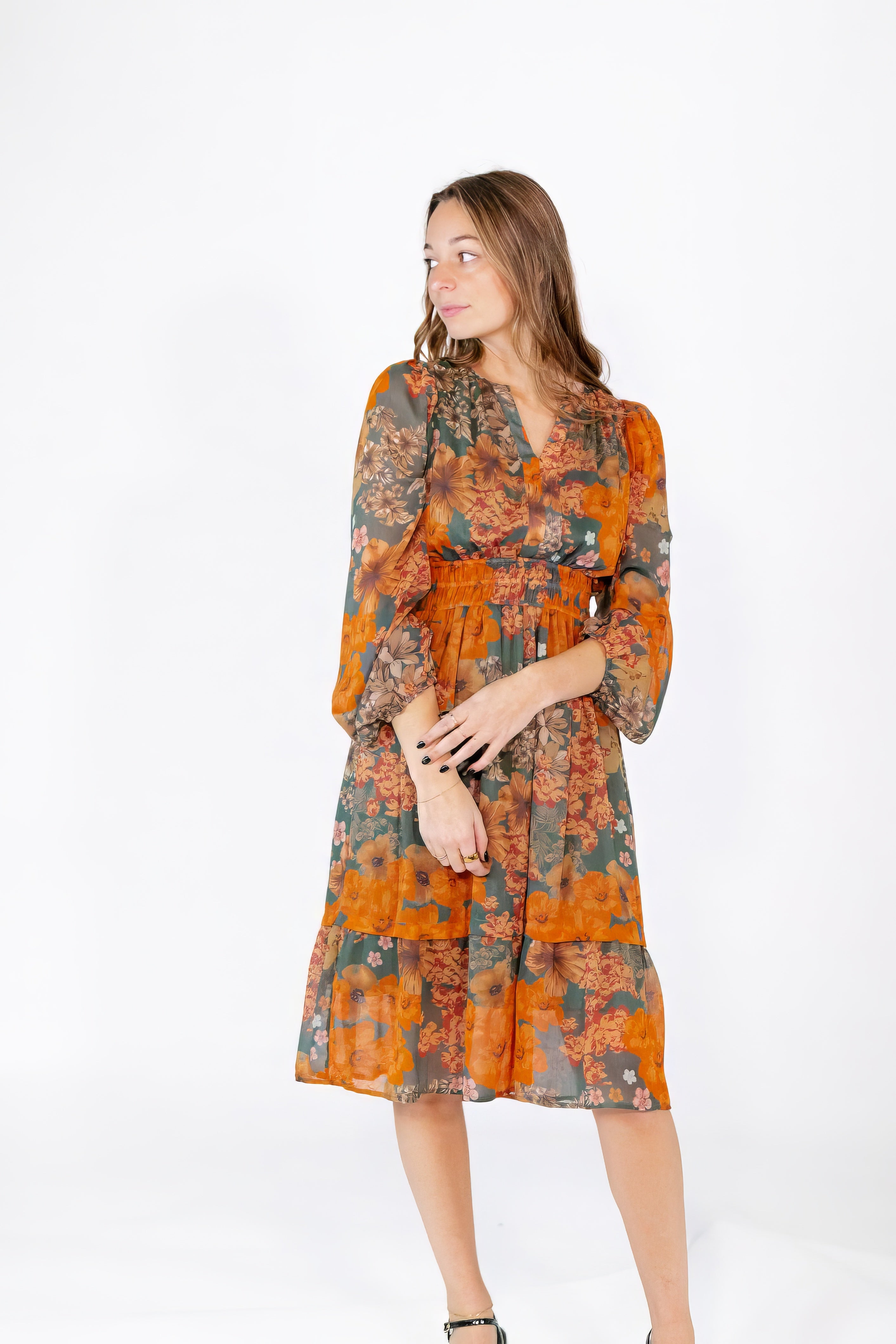 Maelyn Floral Chiffon Dress