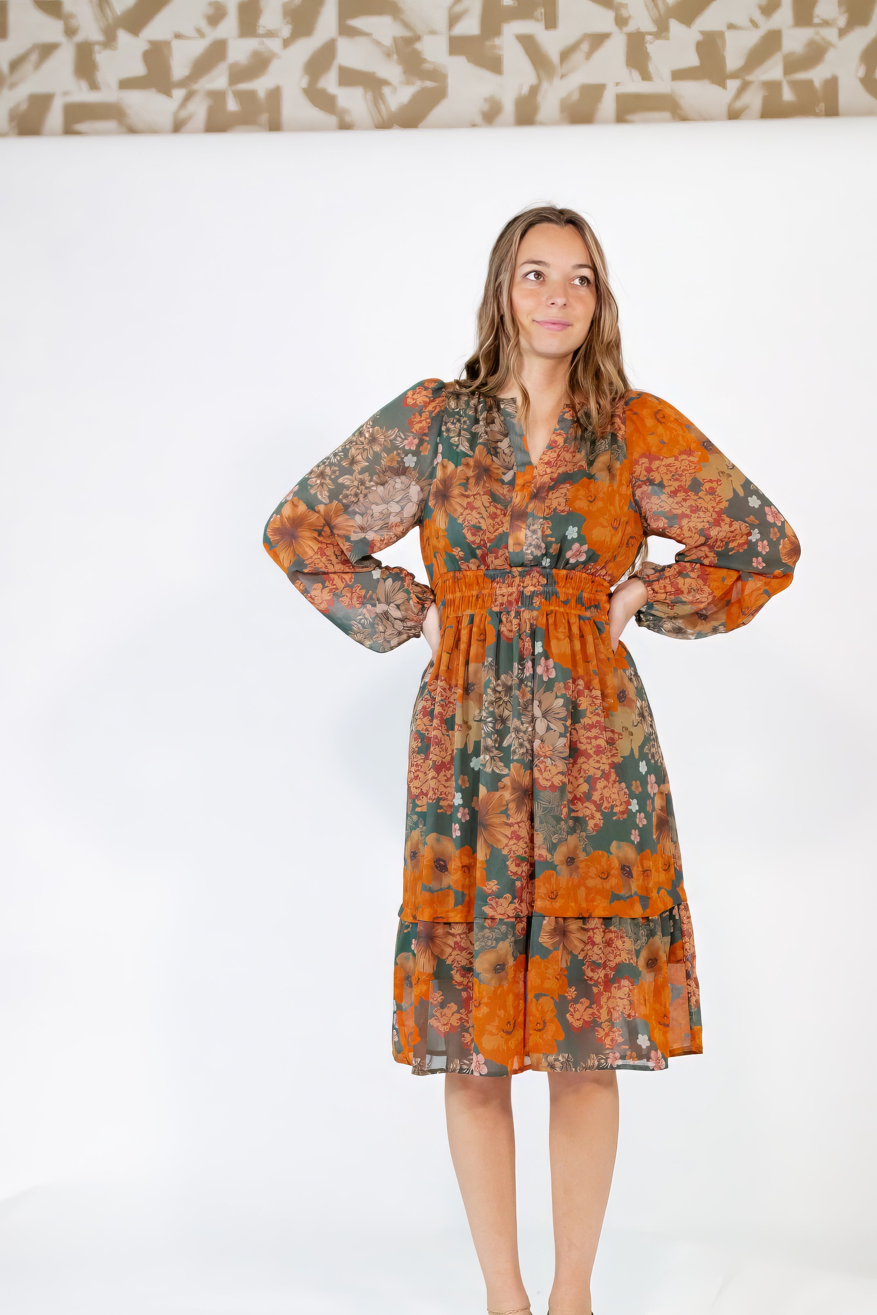 Maelyn Floral Chiffon Dress