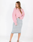 Jordan Gingham Pencil Skirt