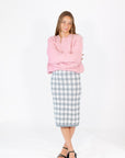 Jordan Gingham Pencil Skirt